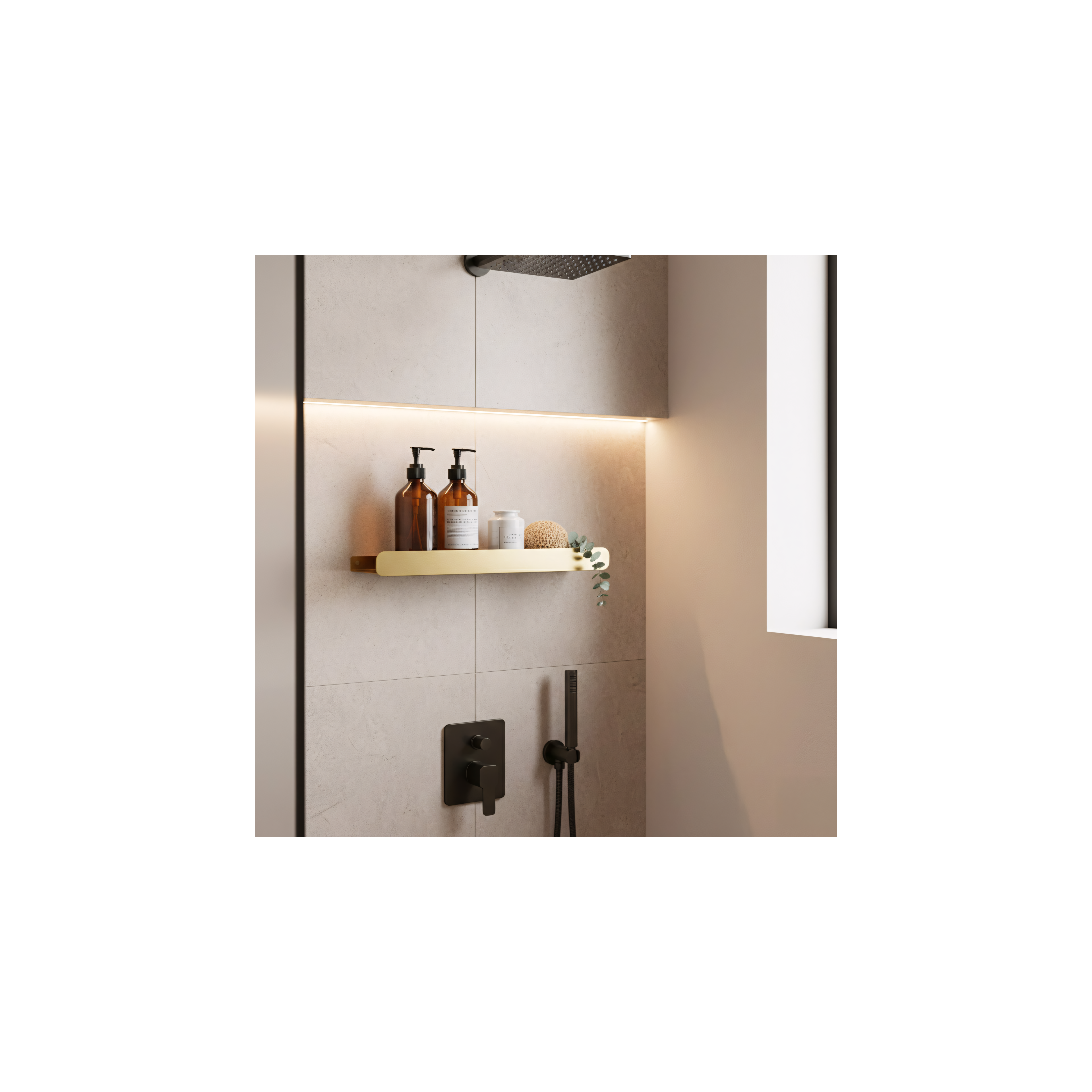Bathroom shelf SF03 45cm gold brush