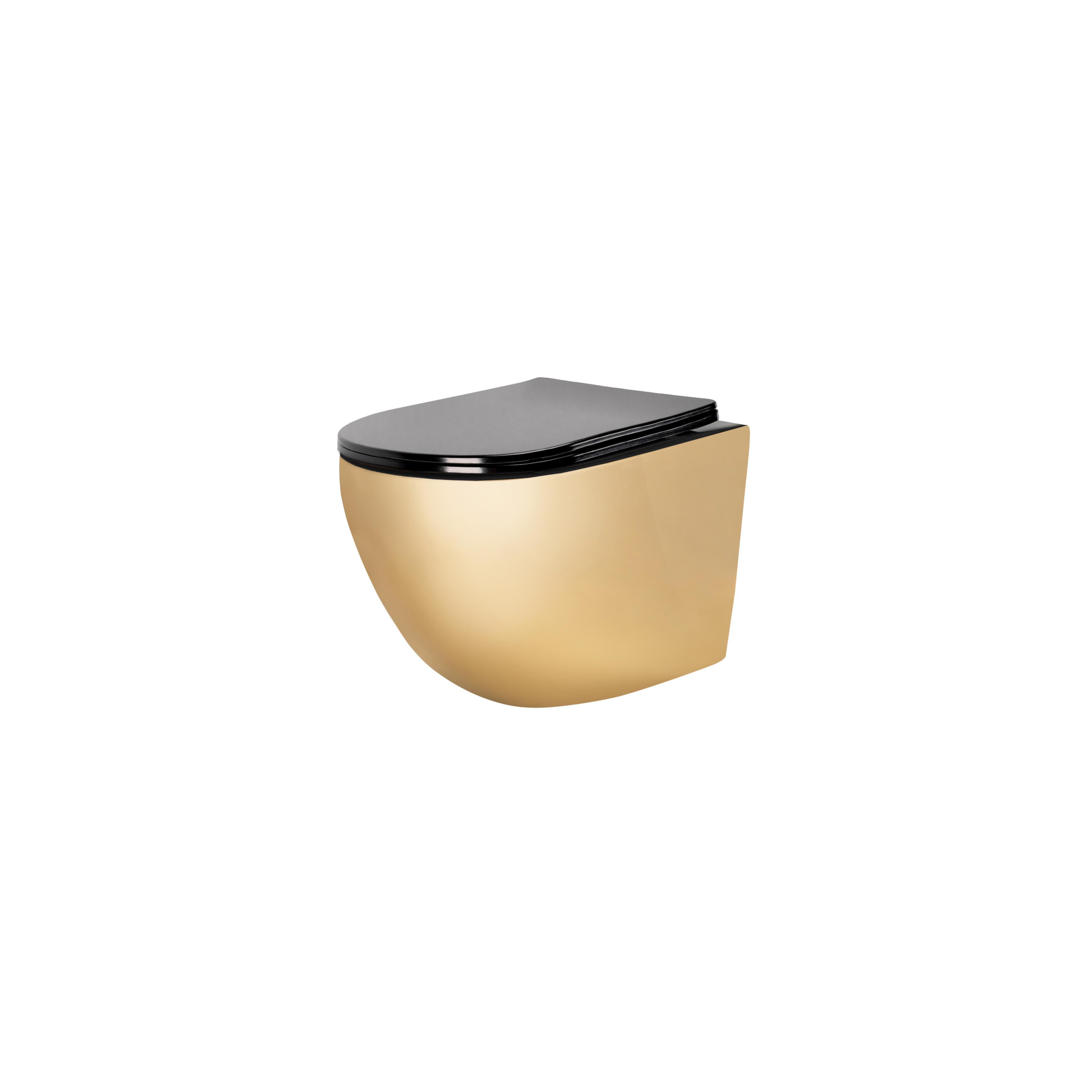 Viseća WC ŠKOLJA Carlo Mini Flat Gold/Black