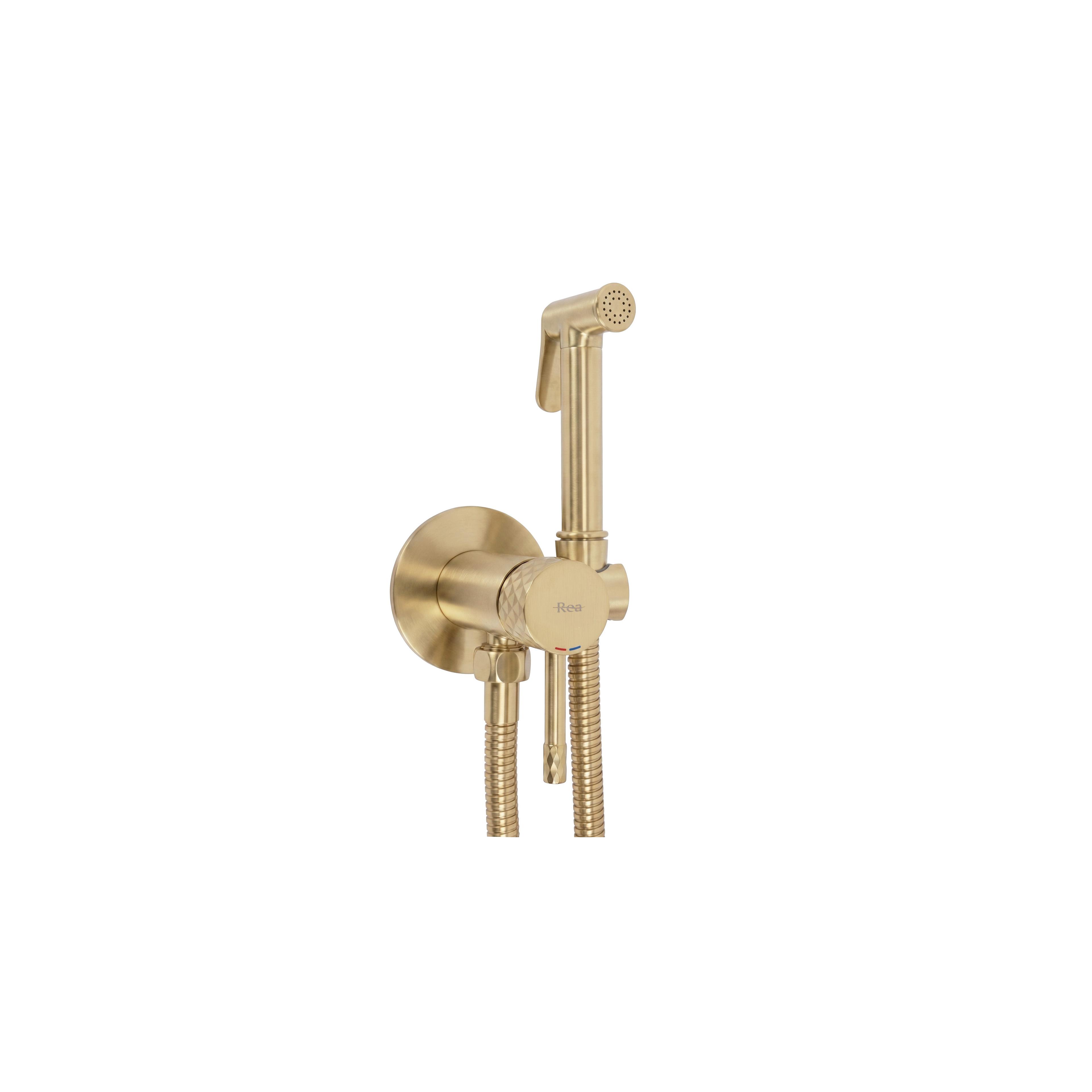 Bidet faucet Rea Lungo Loop Diamond Brush Gold