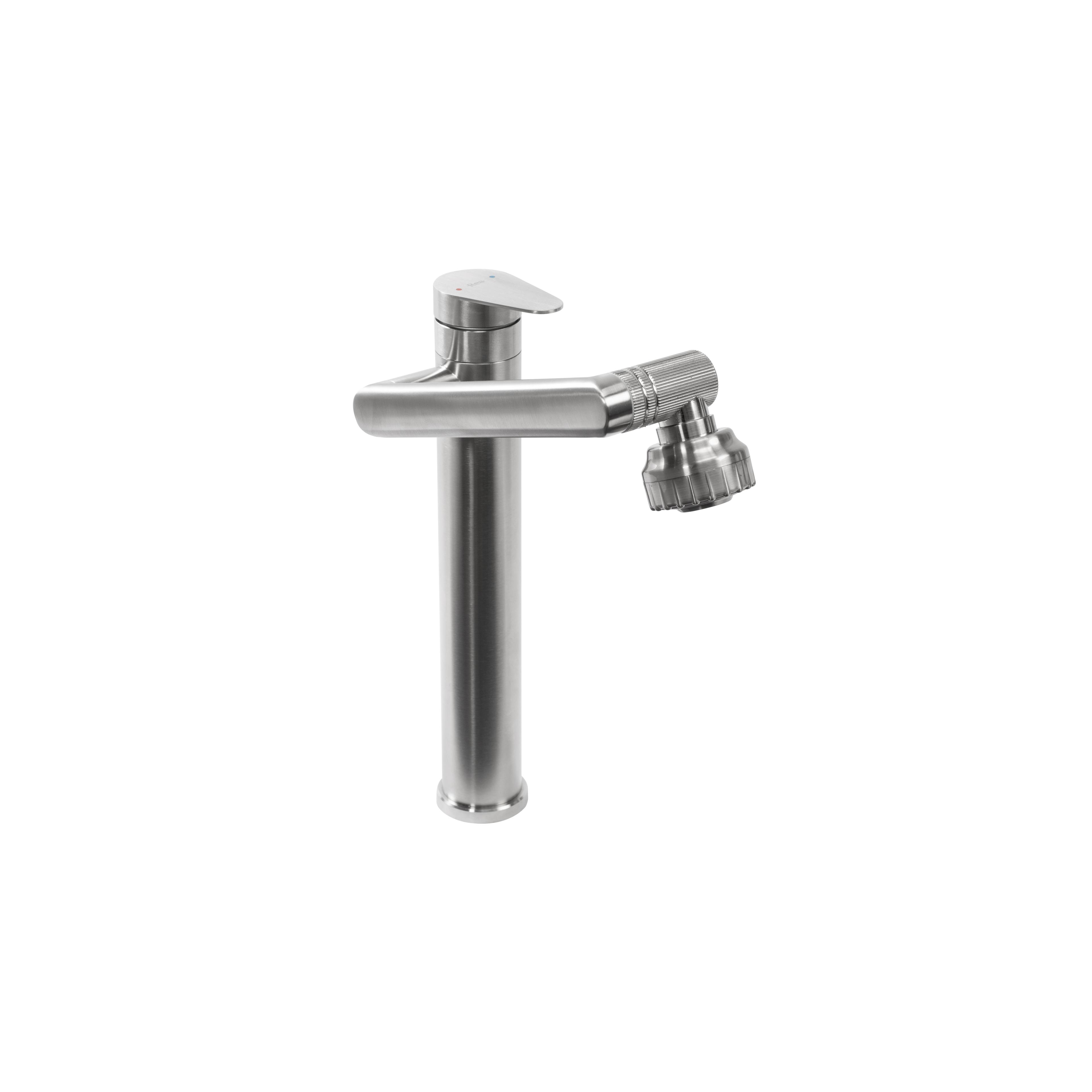 Robinet de salle de bain Rea PACO Nickel Brush INOX High