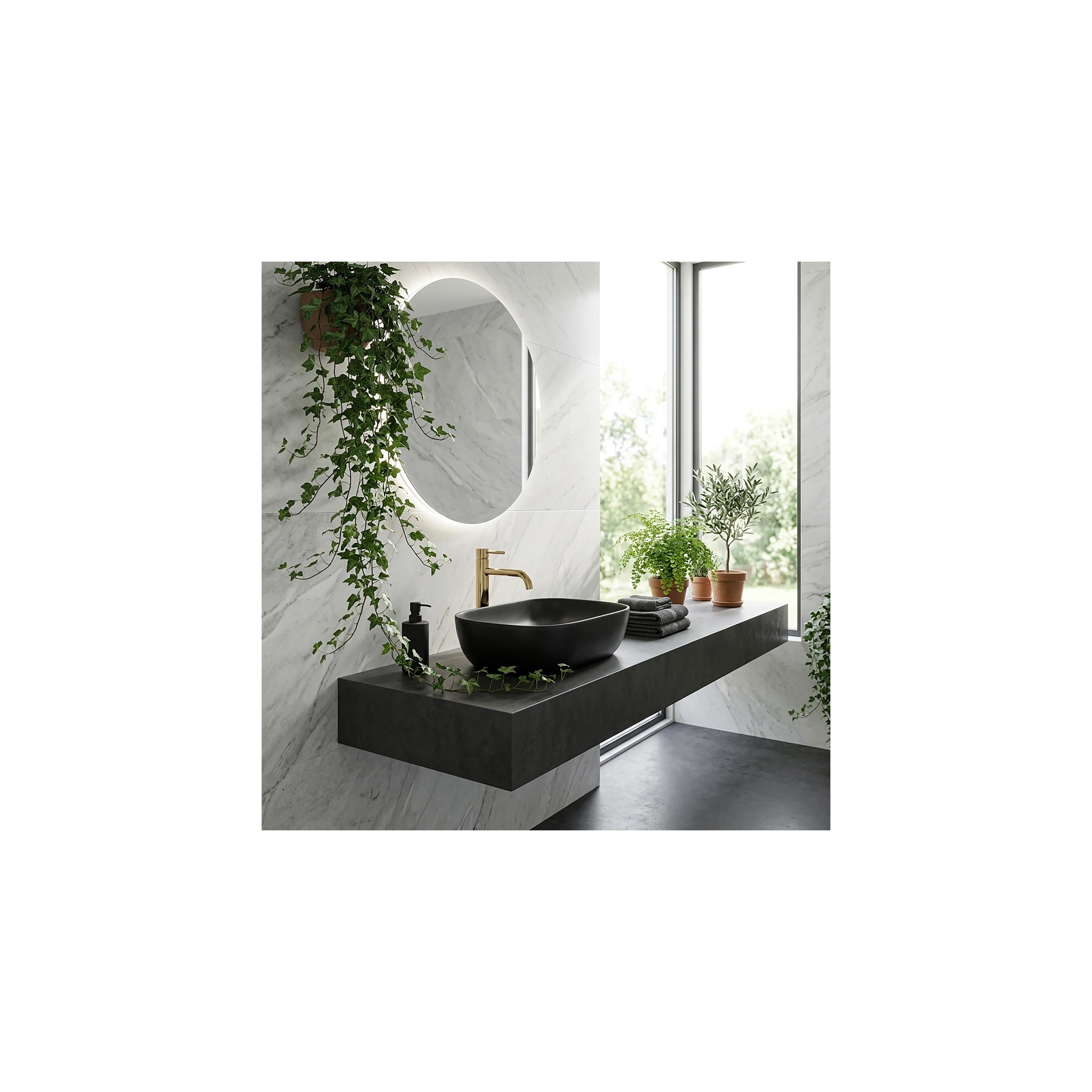 Rea Belinda Black Mat countertop valamu