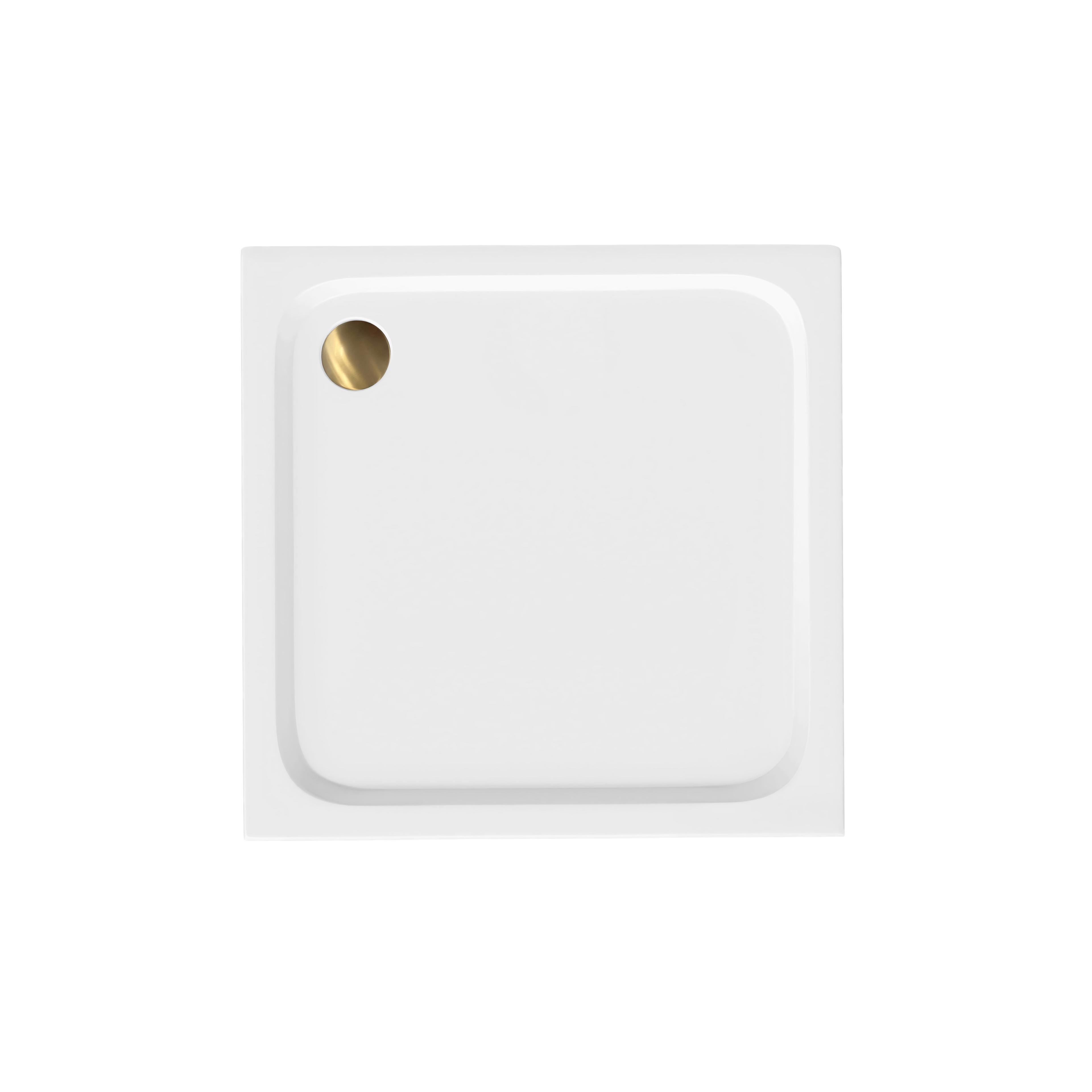 shower tray Rea Belmond White 90x90 Brush Gold