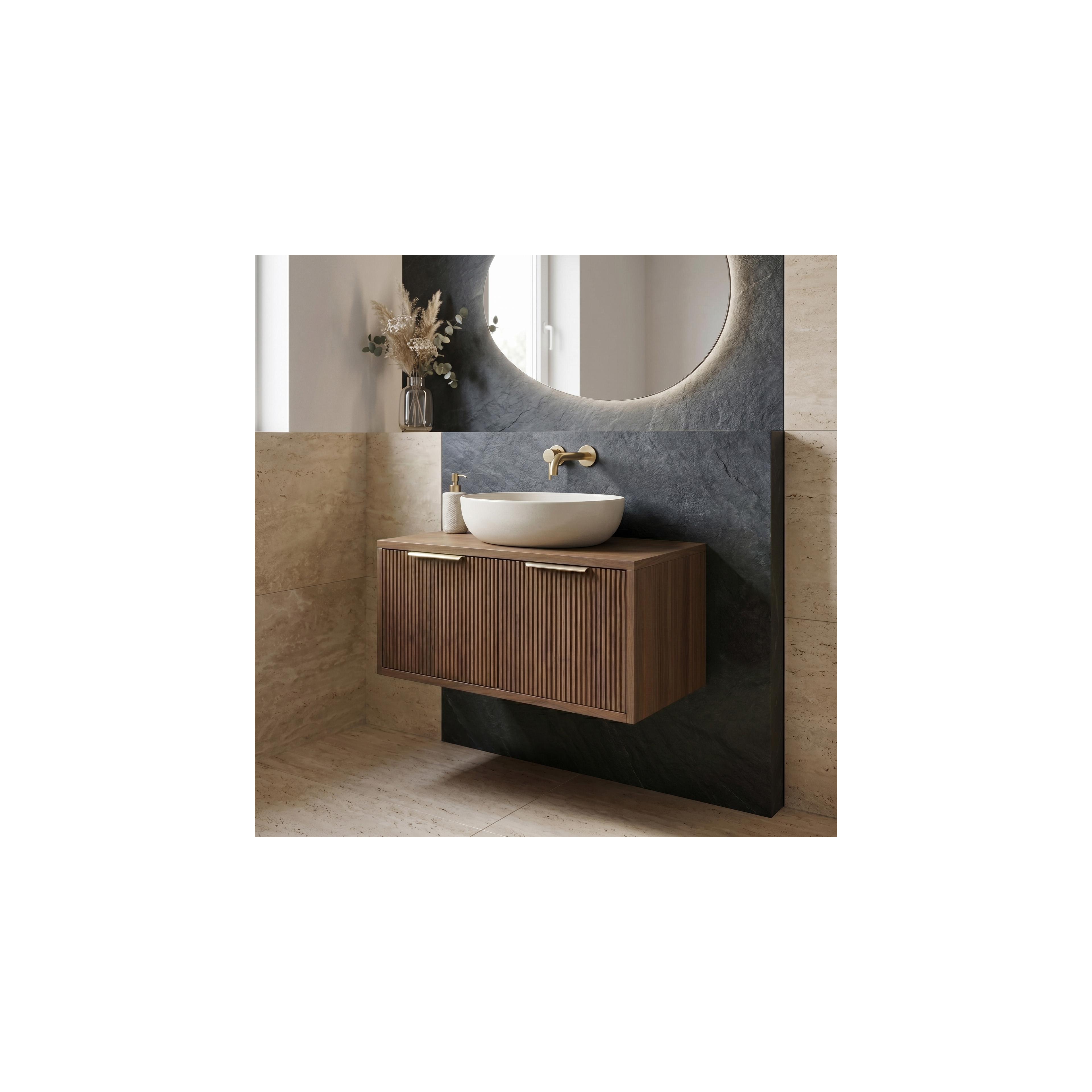 Bathroom vanity cabinet Rea Core 80cm Brown