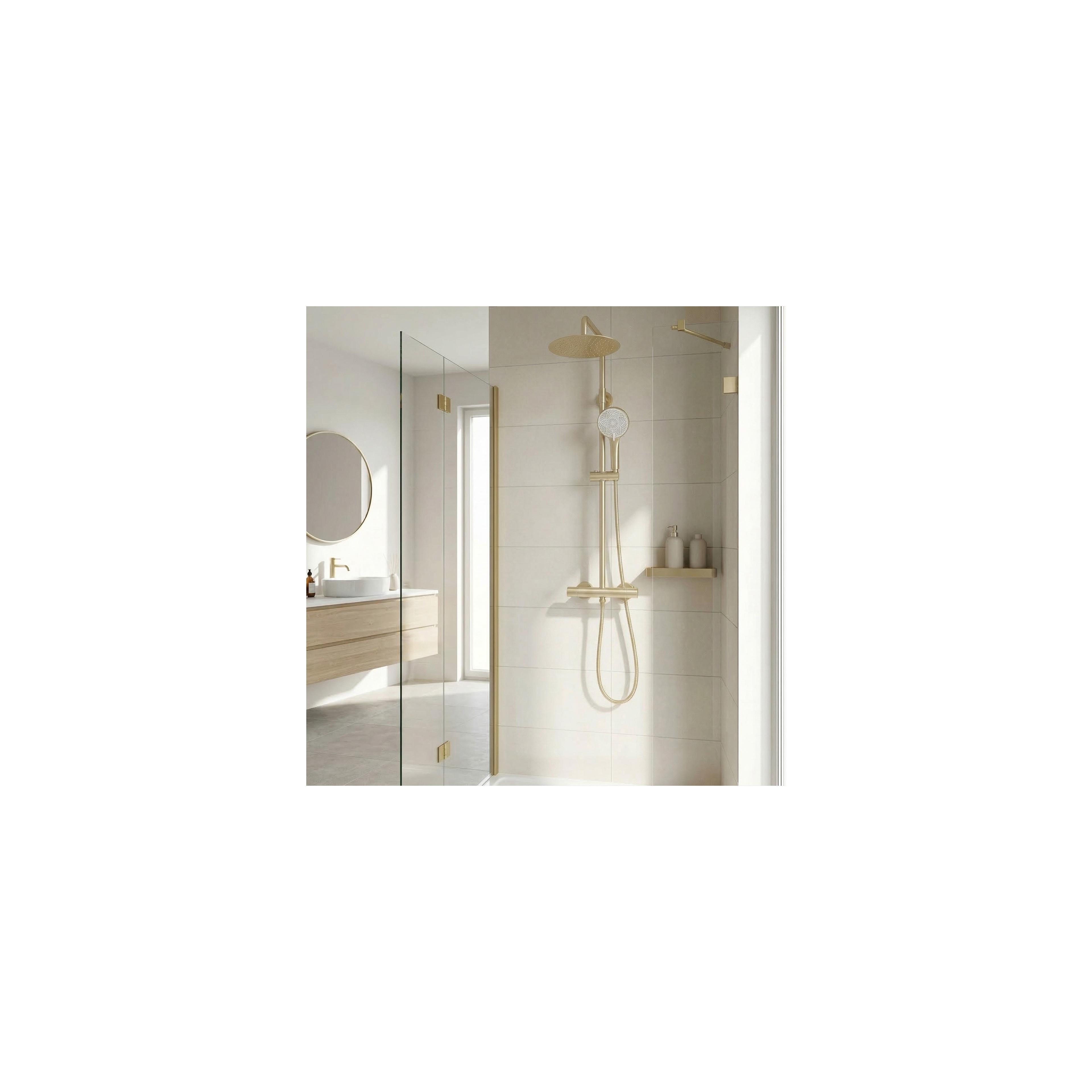 Shower set without spout with thermostat Rea Lungo Gold Brush