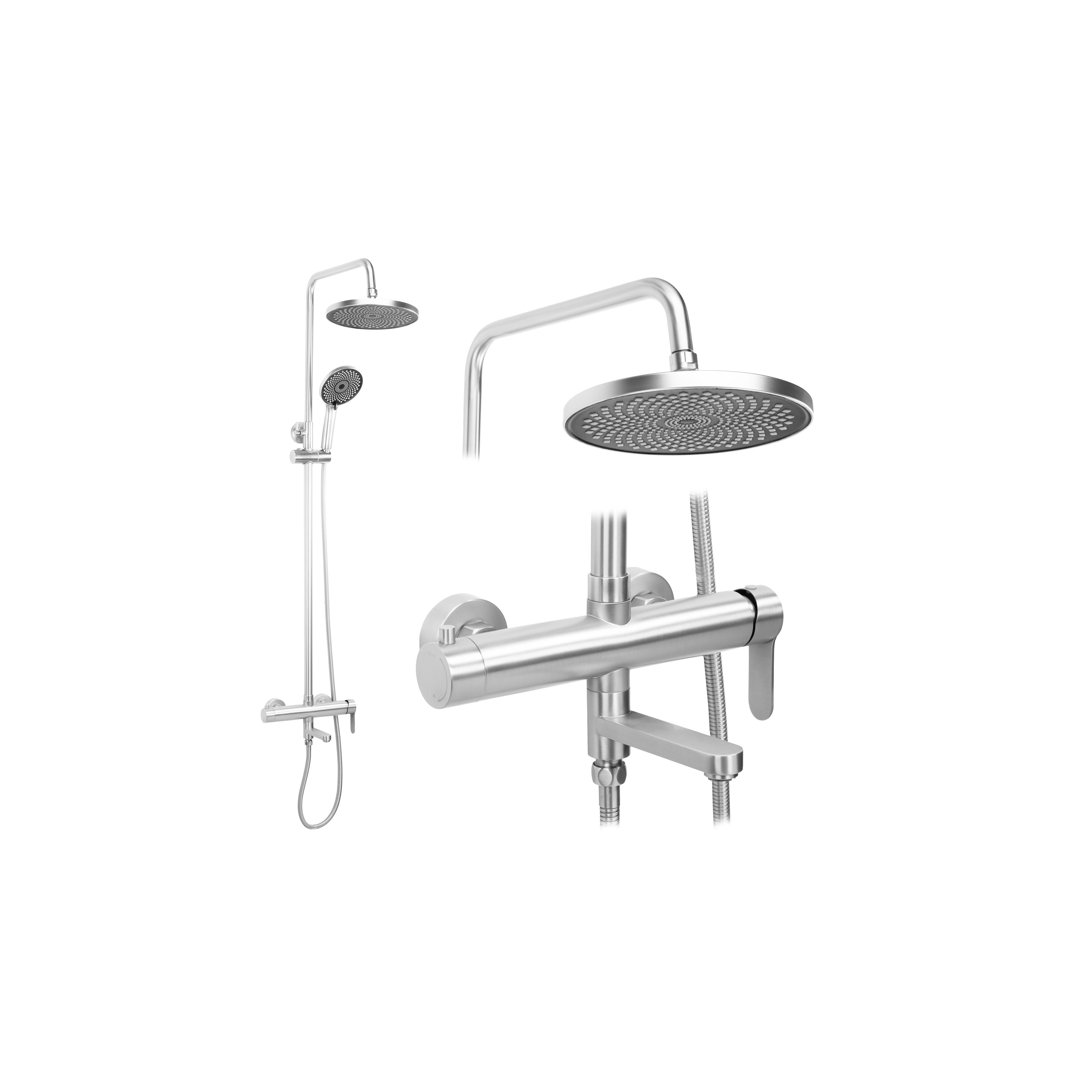 Shower Set Rea Arcos brush nickle