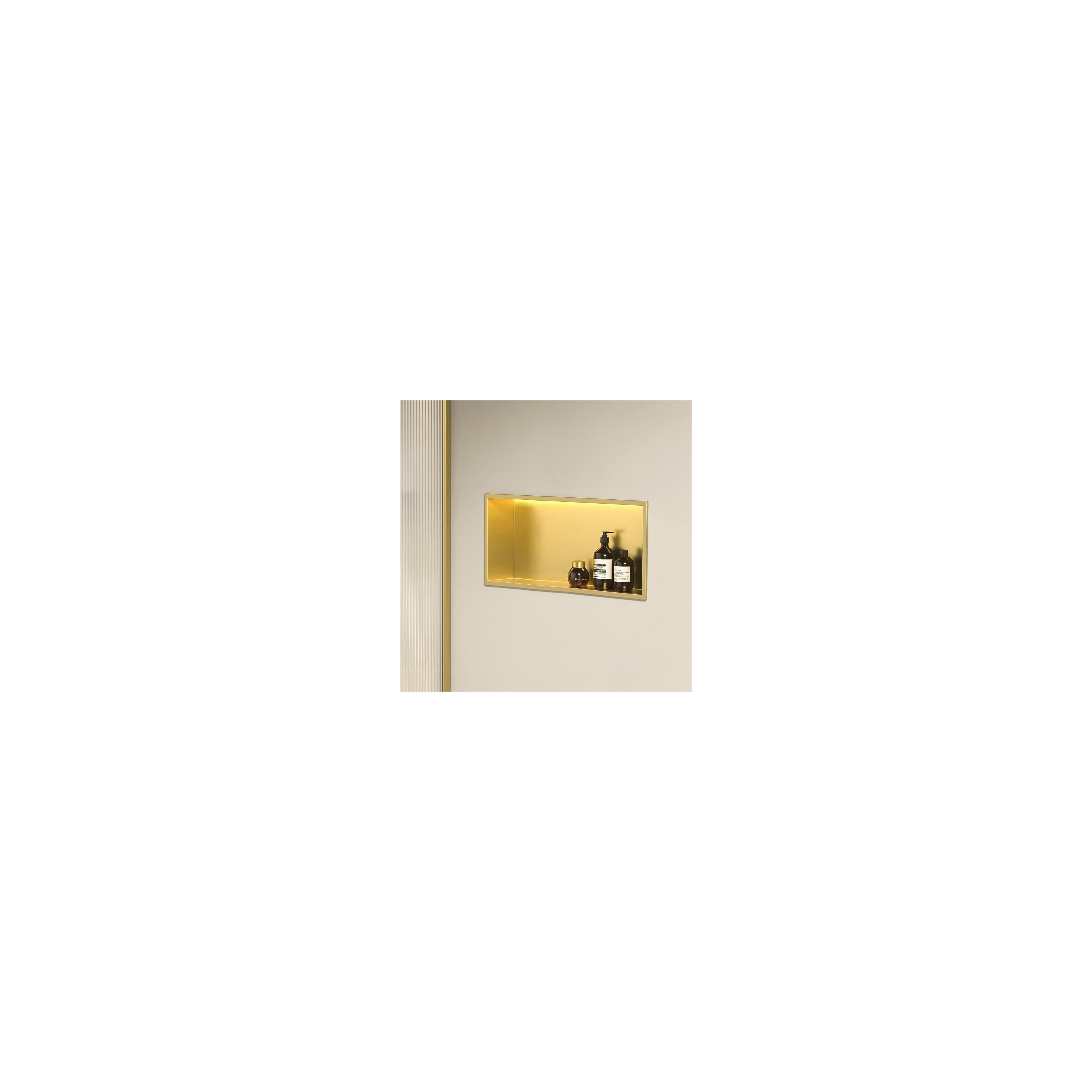 bathroom shelf LED 30x60 brush gold