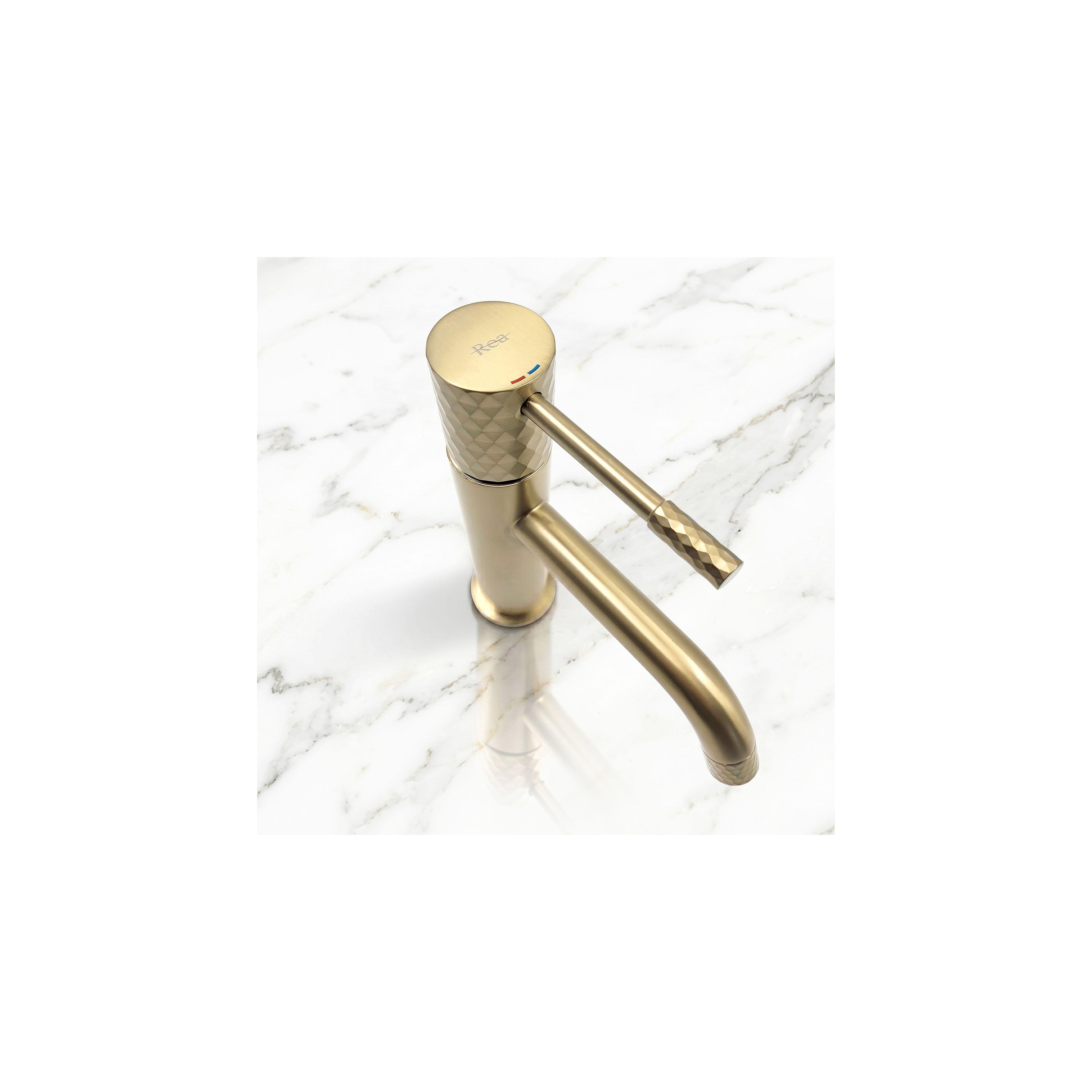 Robinet de lavabo Rea Lungo Diamond Brush Gold