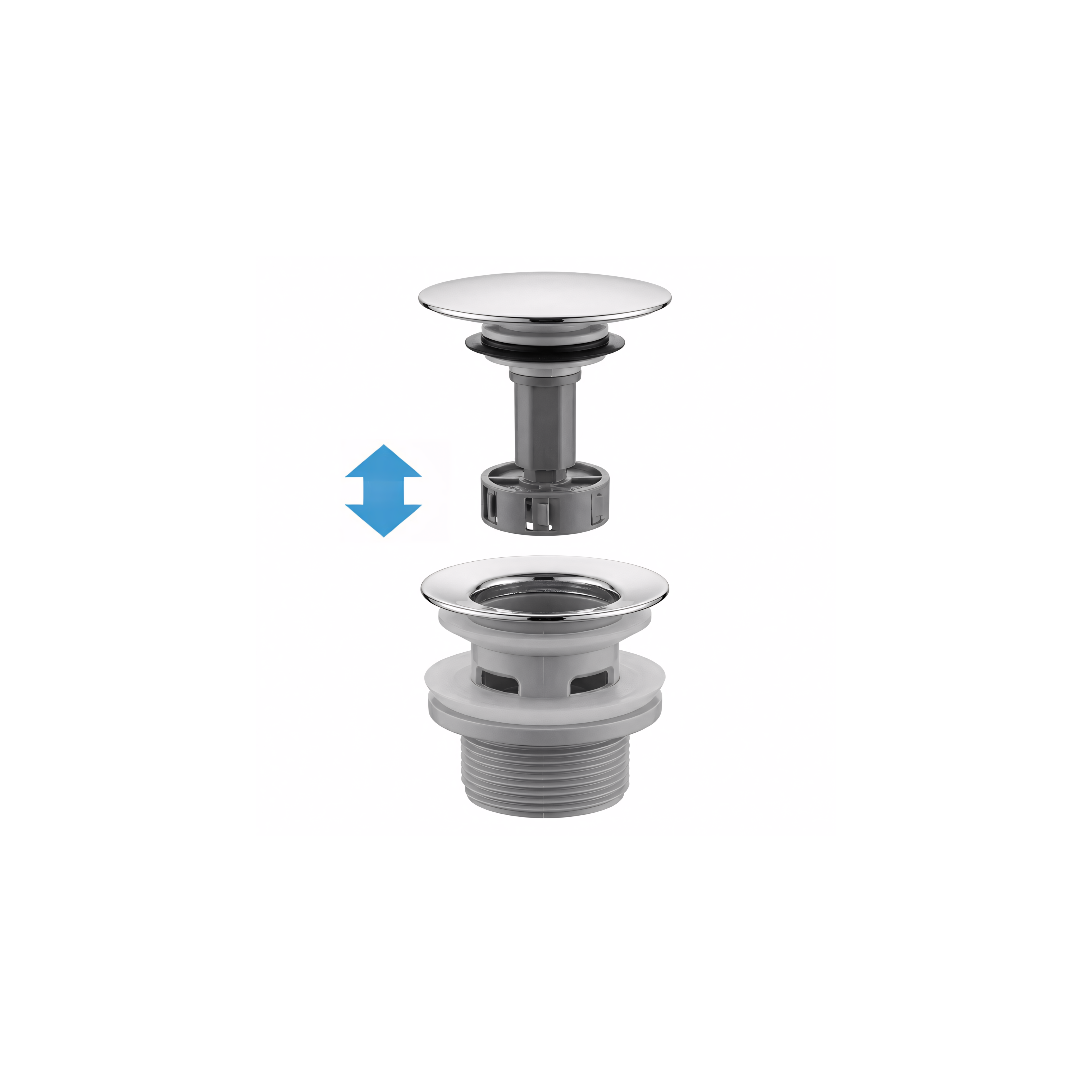 Washbasin siphon with click-clack drain REA Flow Chrome
