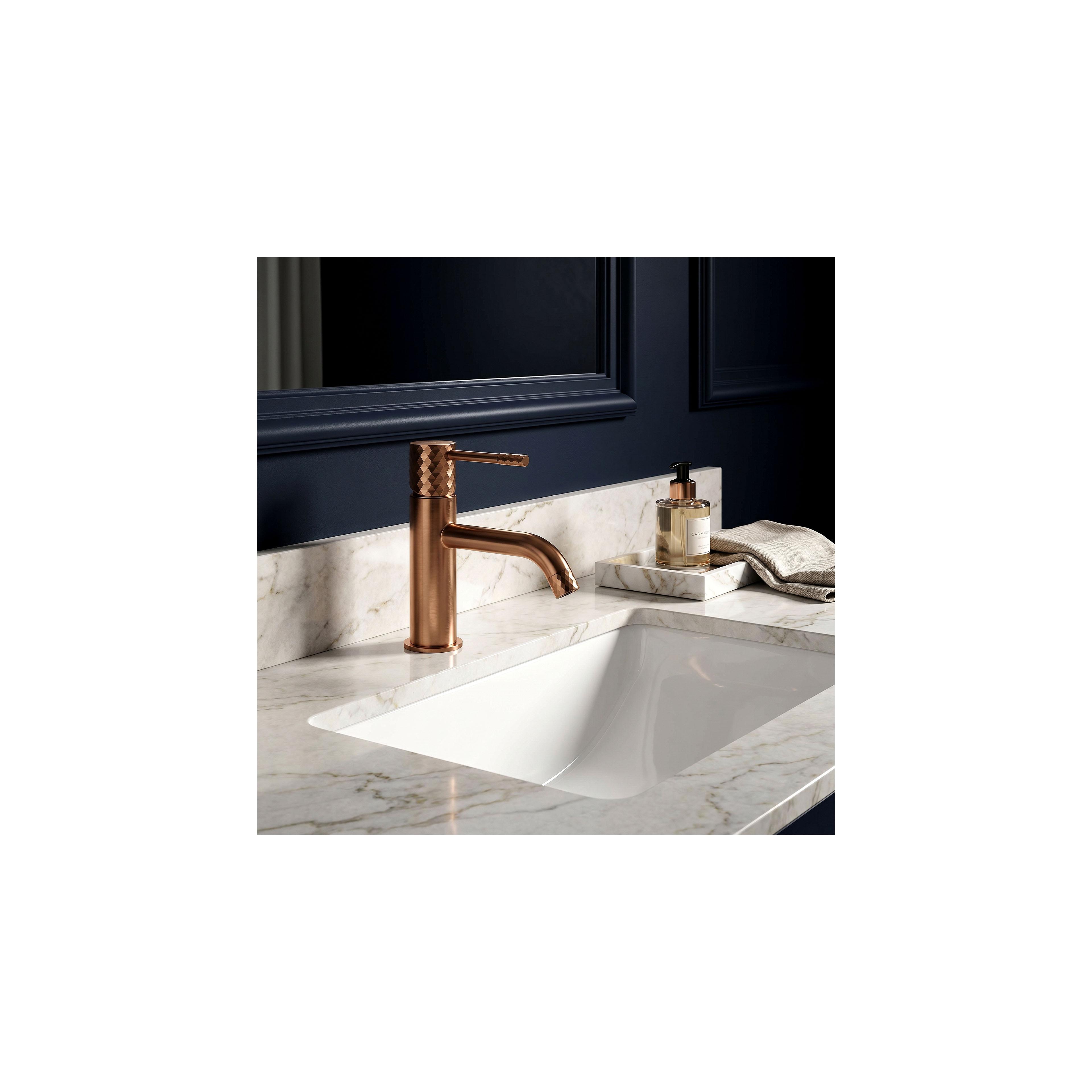 Βρύση νιπτήρα Rea Lungo Diamond Brush Copper Χαμηλή