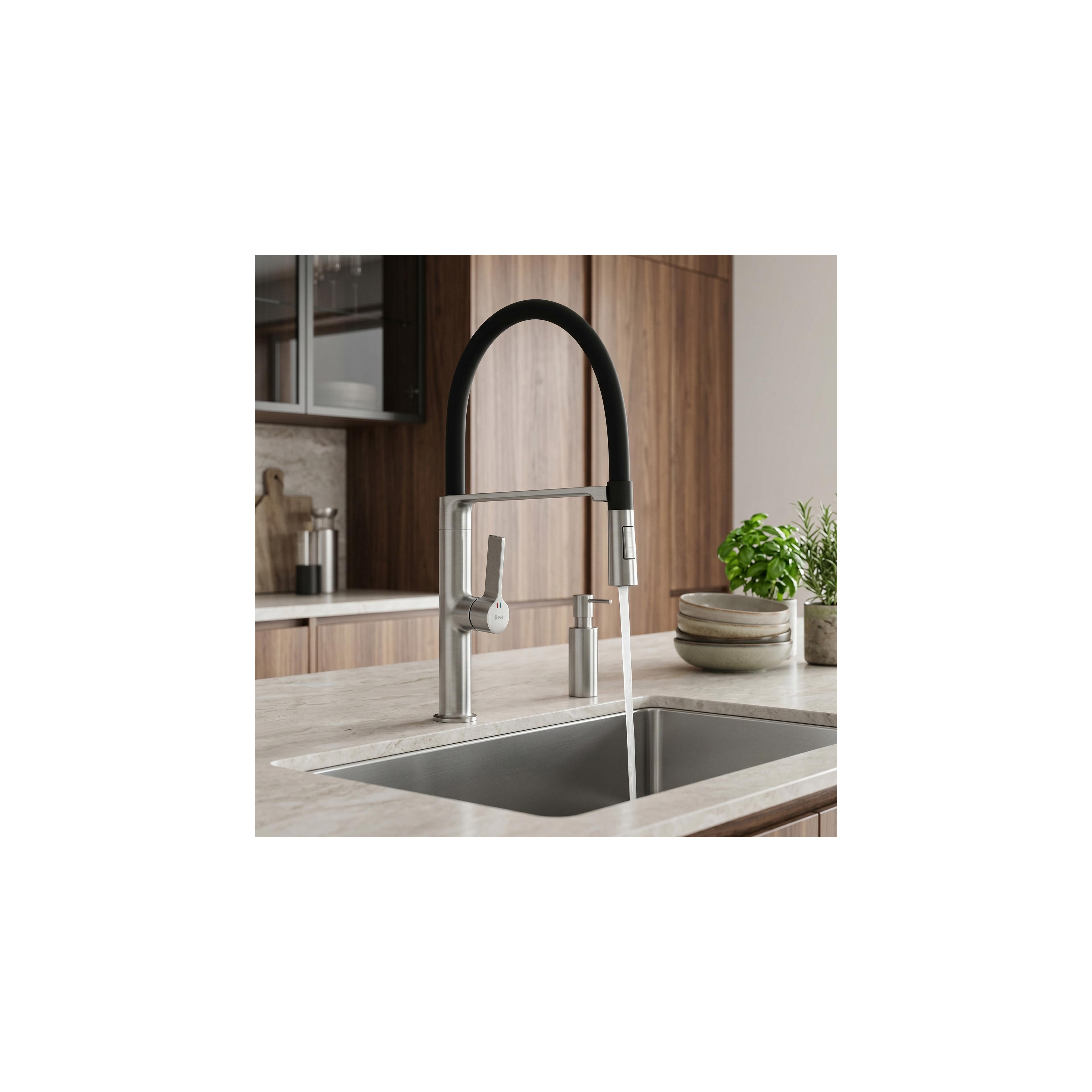 Kitchen faucet REA Lago Brush Nickel