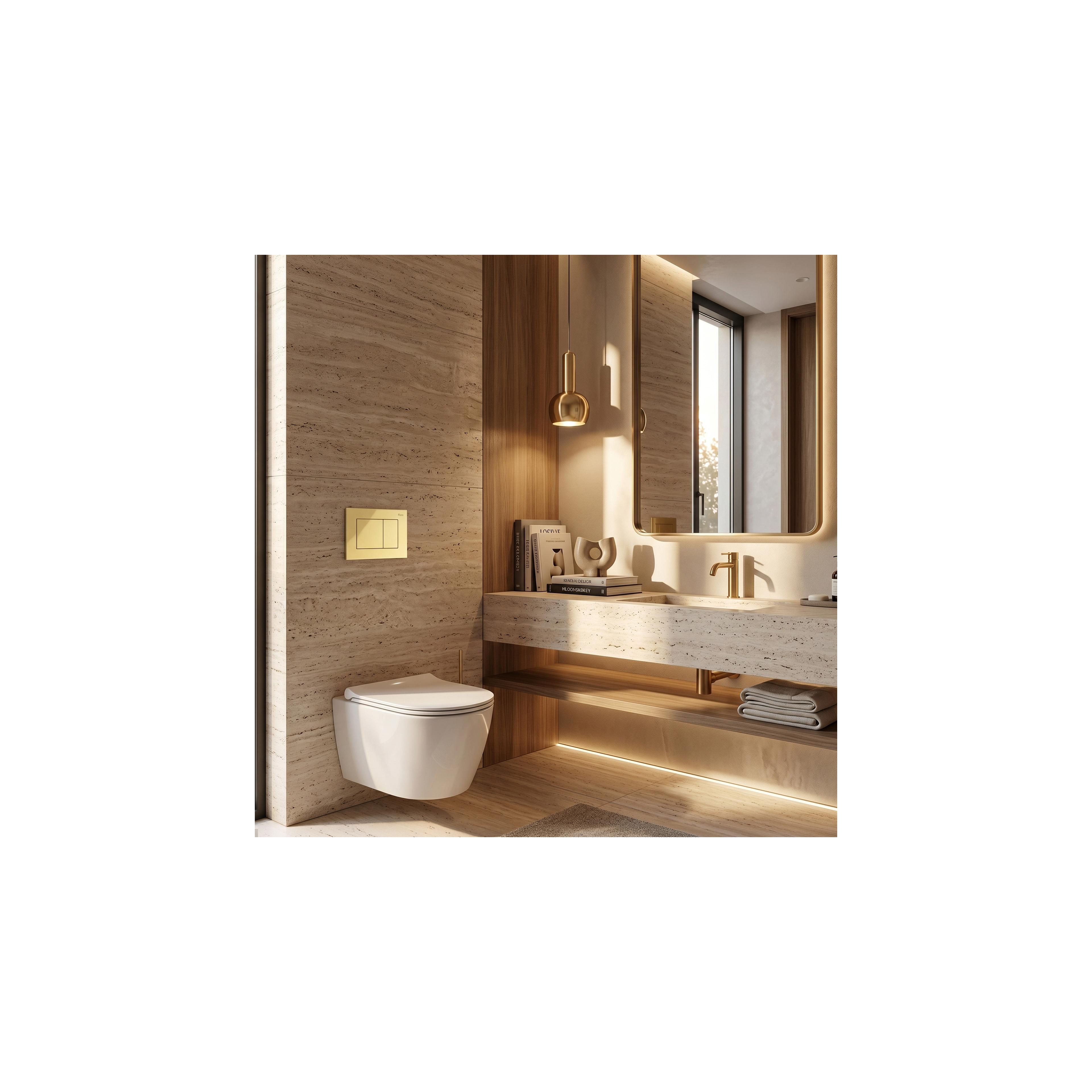 Conjunto de Estrutura Embutida para WC  Slim 024N com Botão J Gold