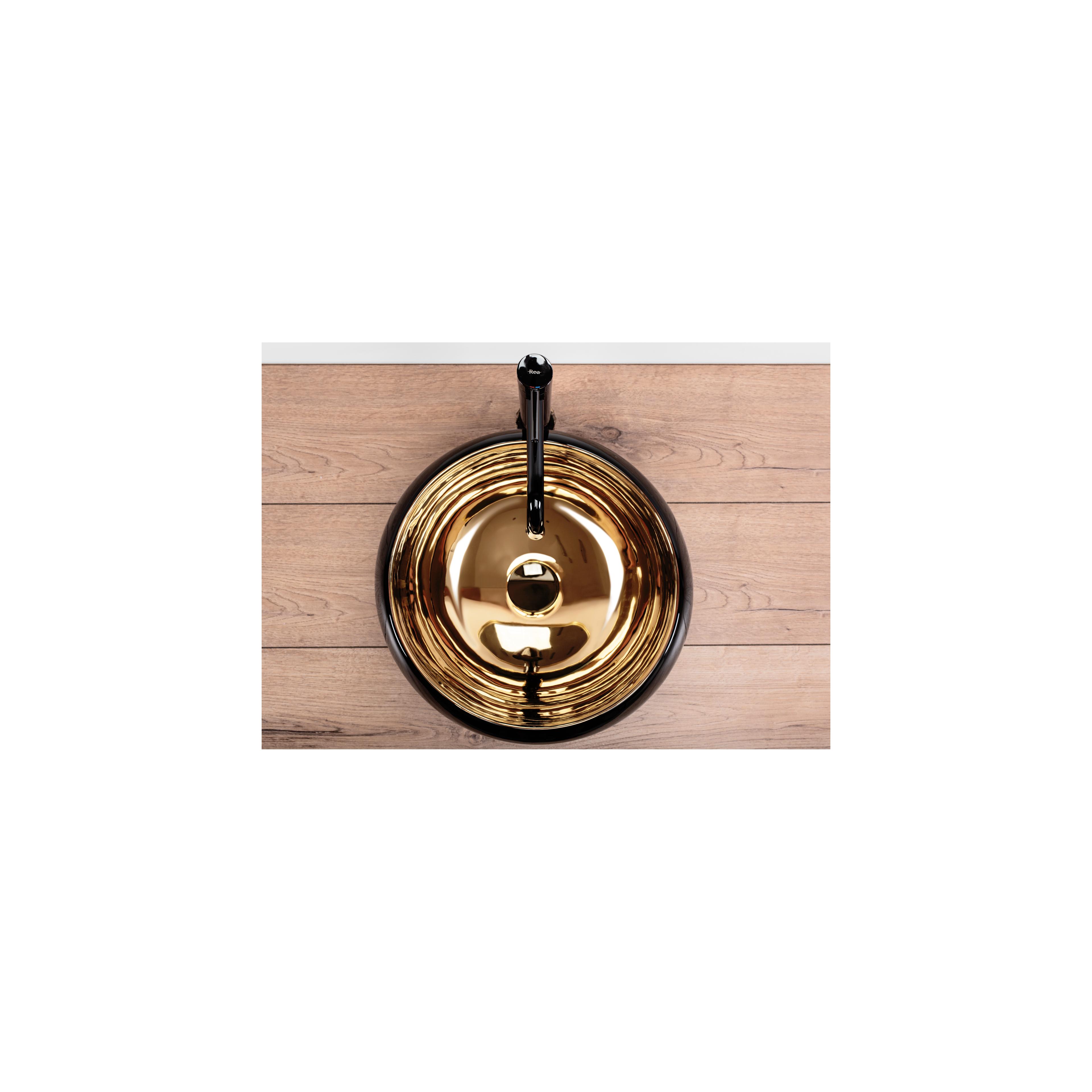 Lavabo da appoggio REA Luna Black / Gold