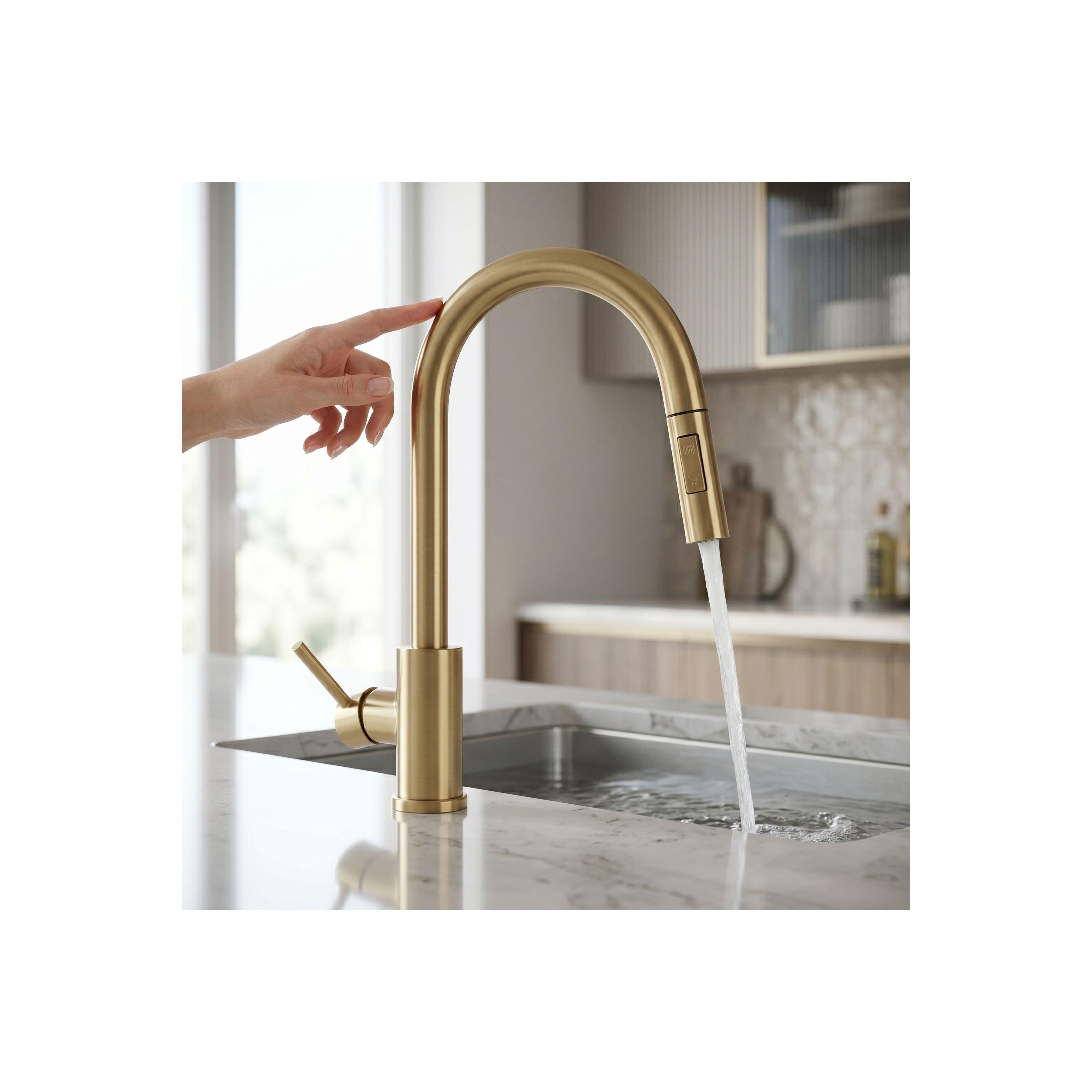 Maišytuvas virtuvės Rea Fresh  Touch Brush Gold