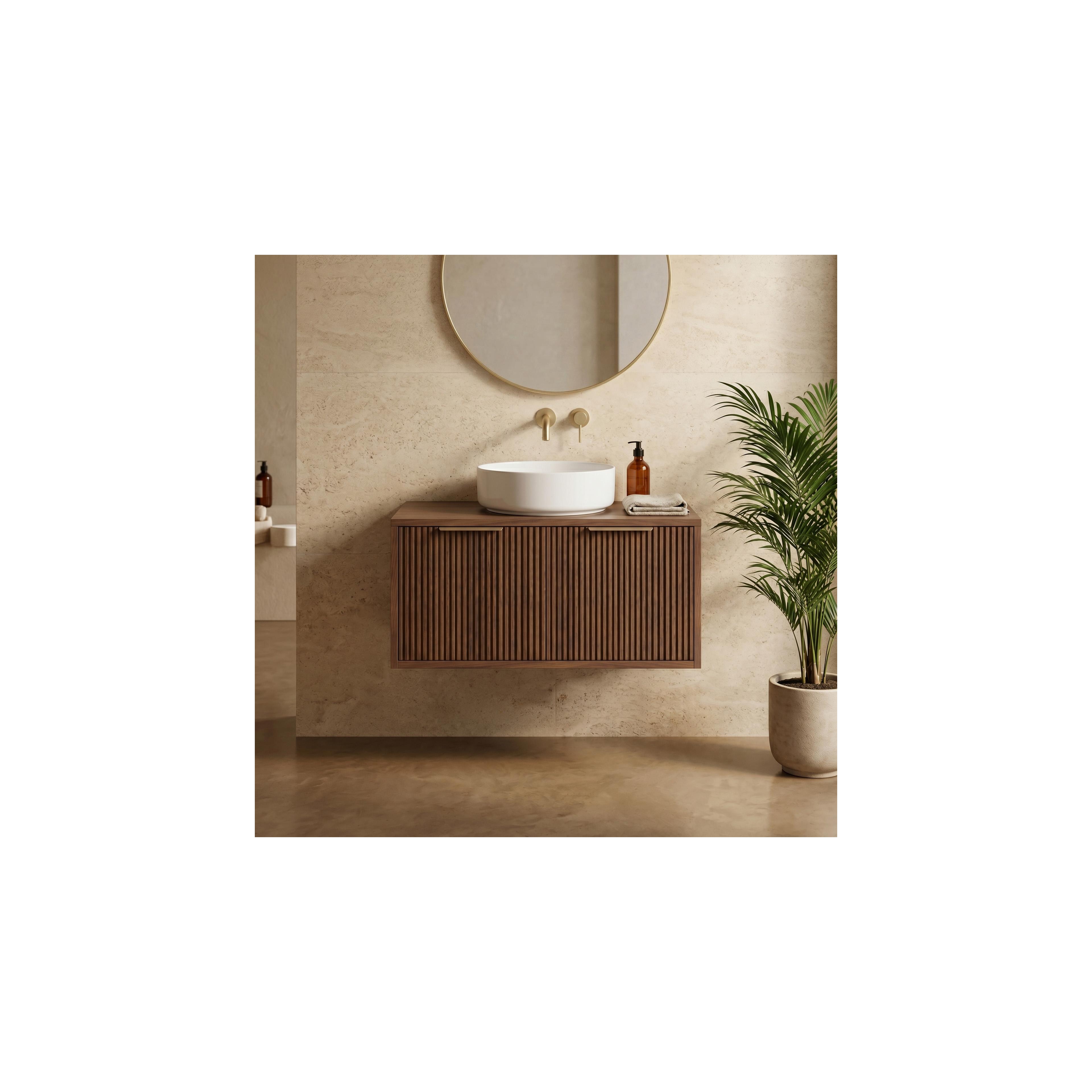 Bathroom vanity cabinet Rea Core 80cm Brown