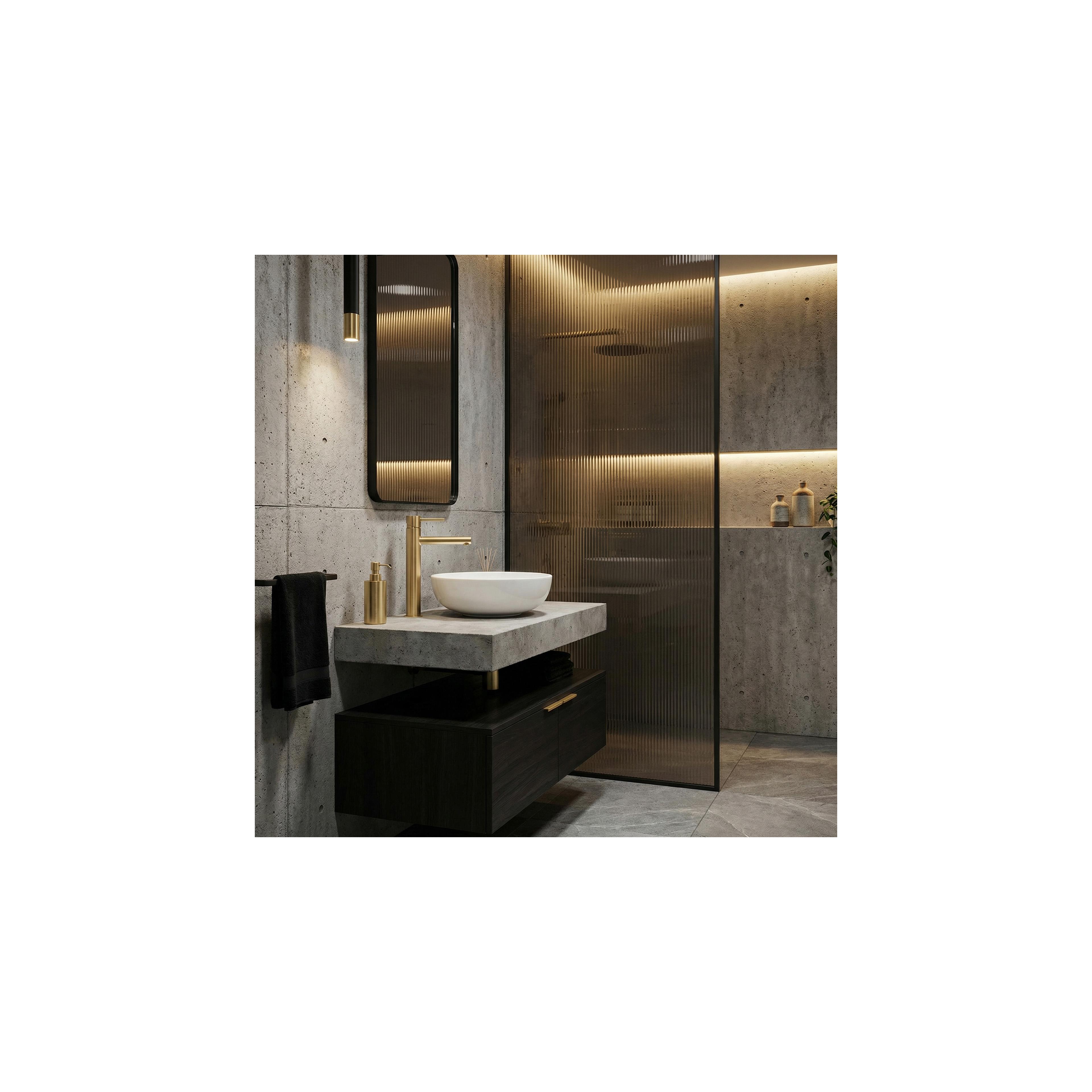 Robinet de lavabo Rea Tess Brush Gold High