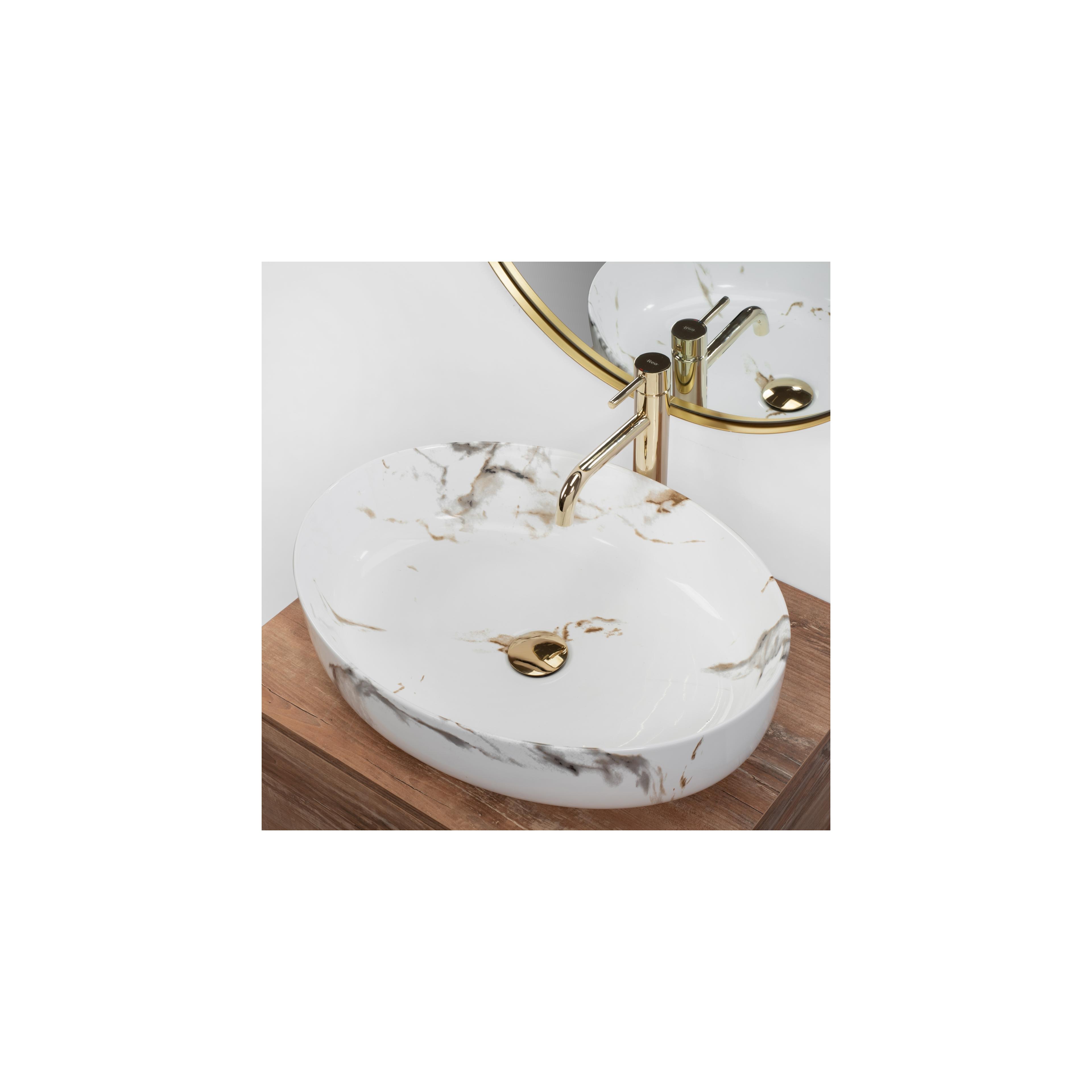 REA Queen Carrara Shiny countertop izlietne