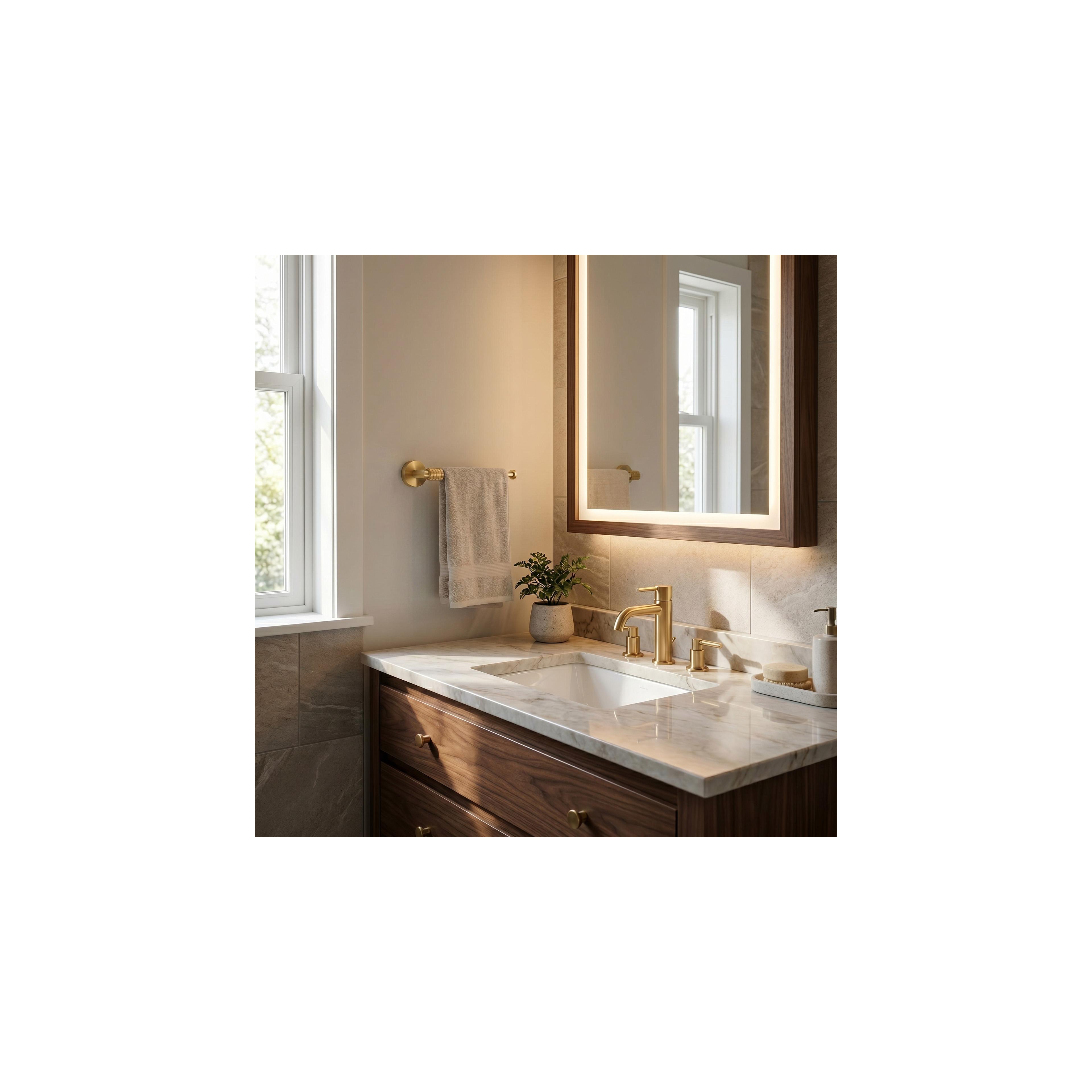 Yksivartinen kylpyhuoneripustin 29106 Riwon Brush Gold