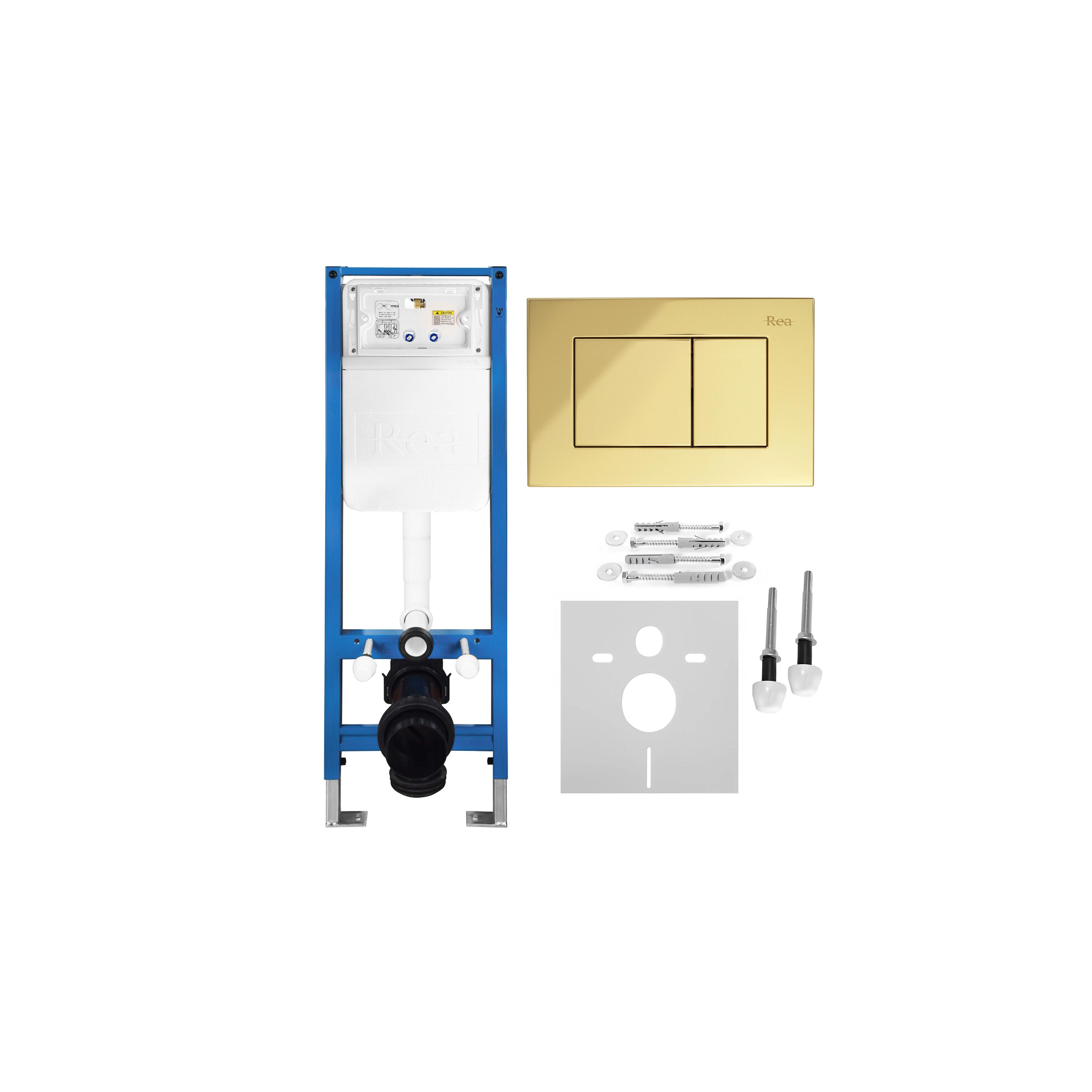 Conjunto de Estrutura Embutida para WC  Slim 024N com Botão J Gold