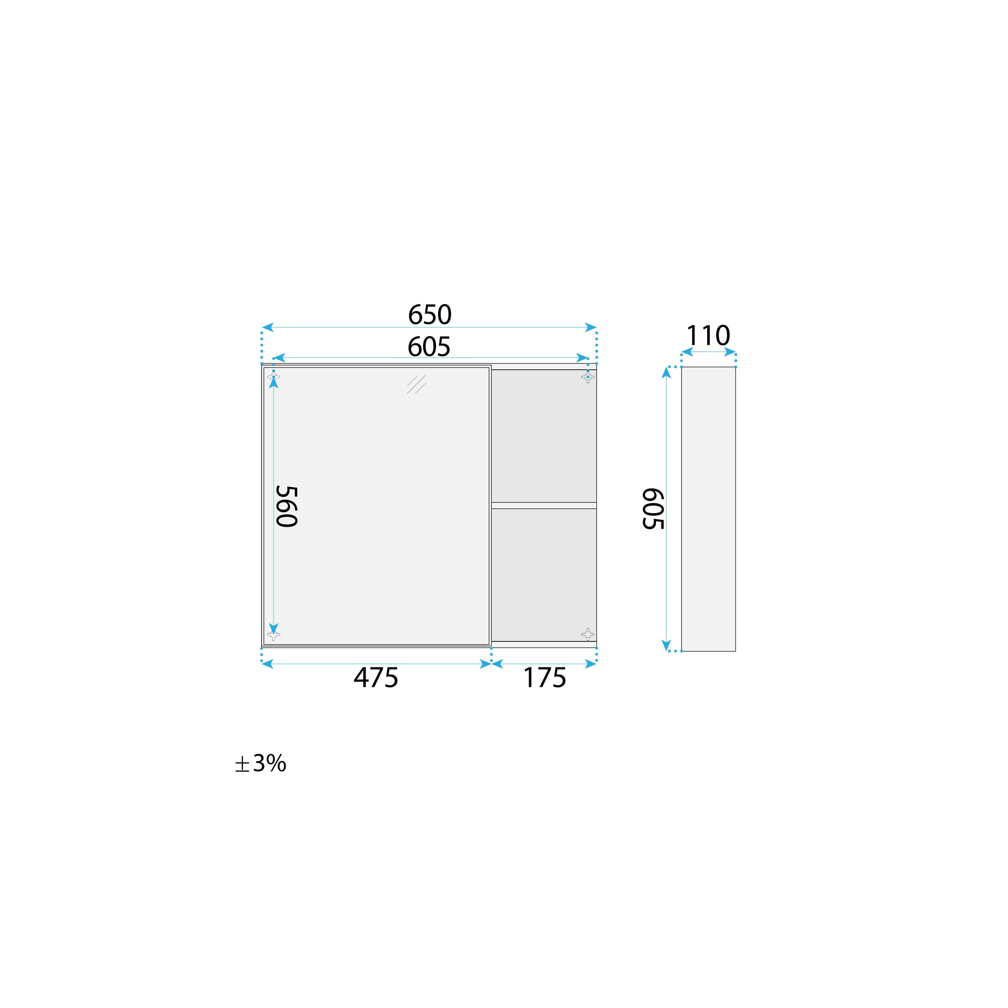 Badkamermeubelset met wastafel Gama T25023 HHL 70CM