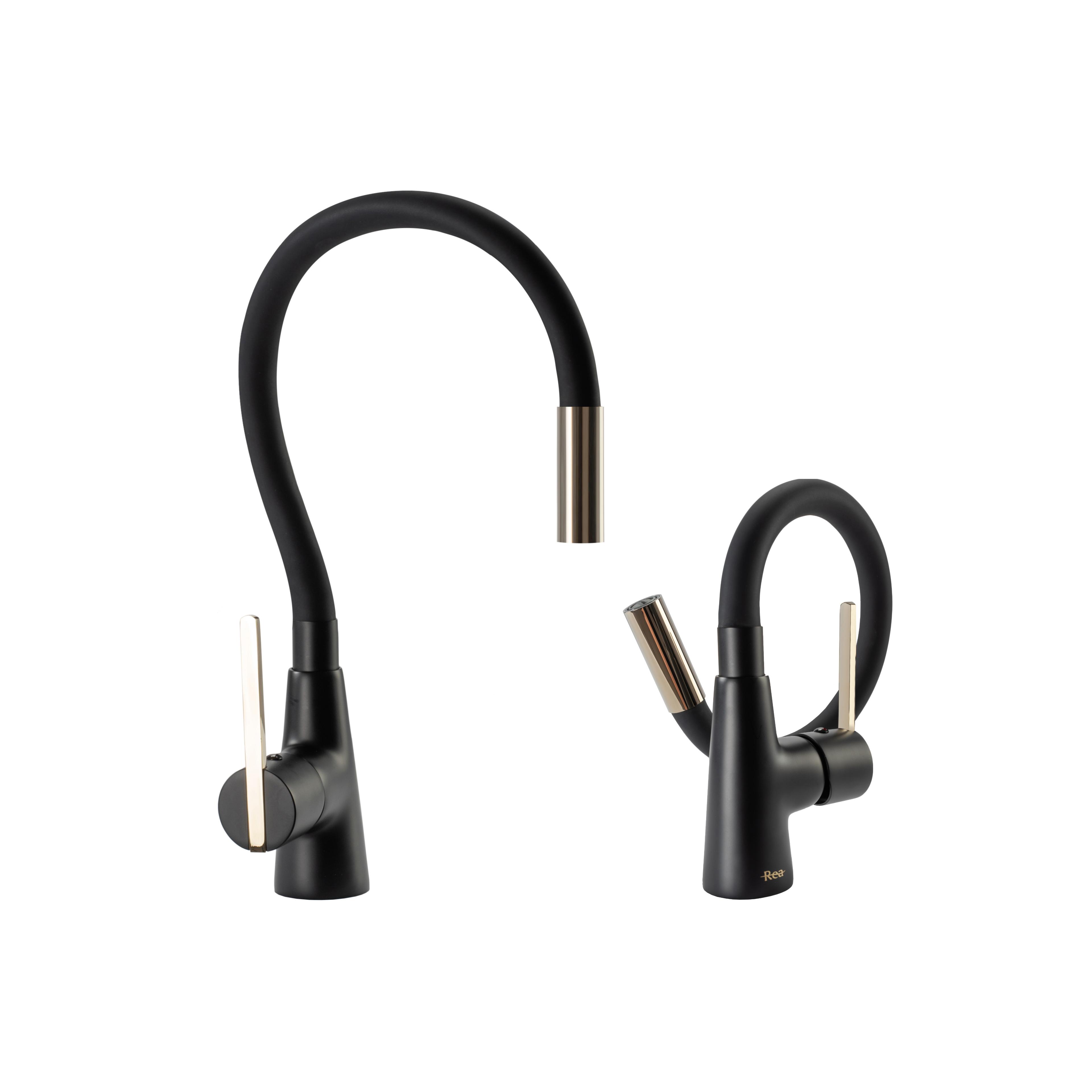 Keukenkraan Rea Icon Black/Gold