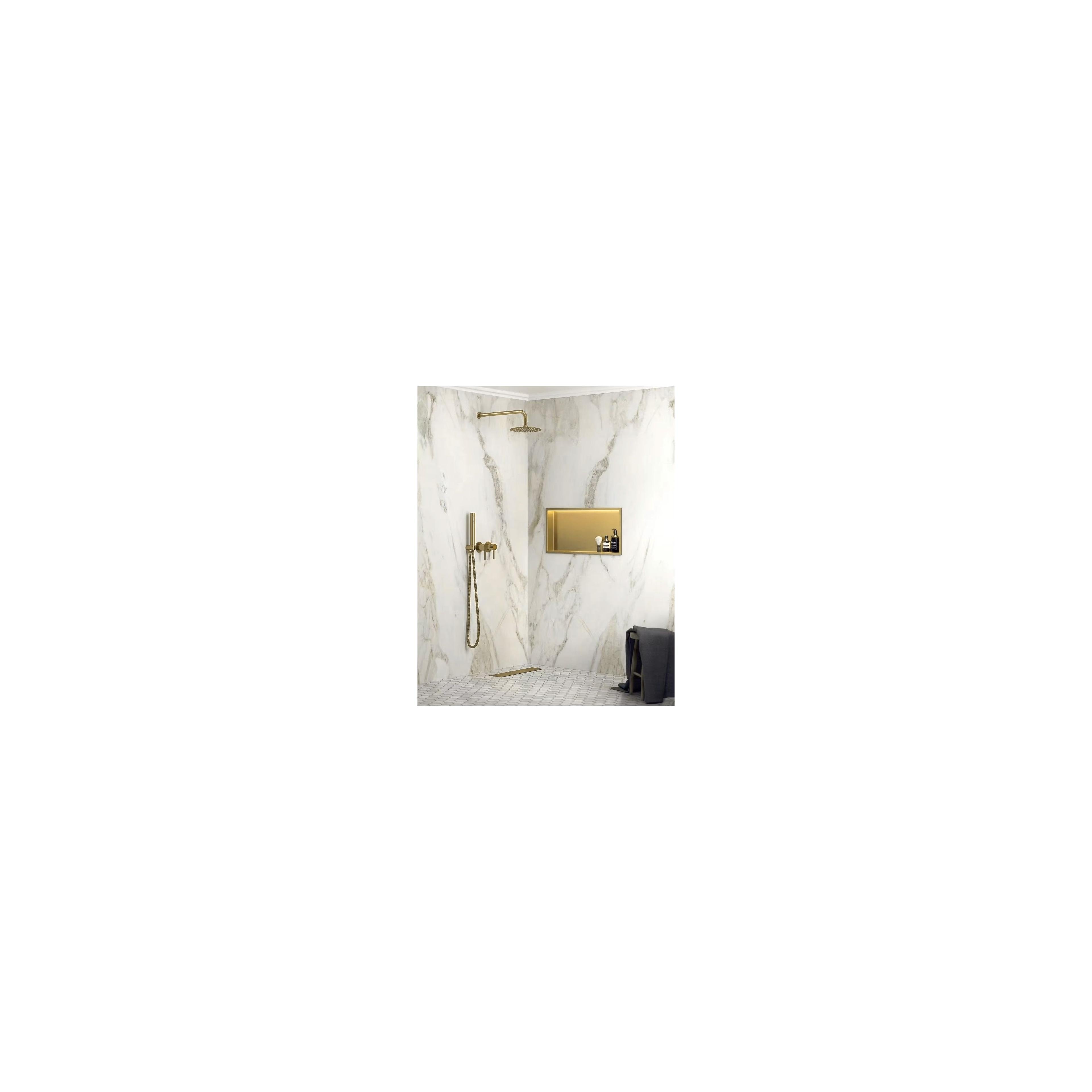 REPISA DE BAÑO EMPOTRADA LED 30x45 brush gold
