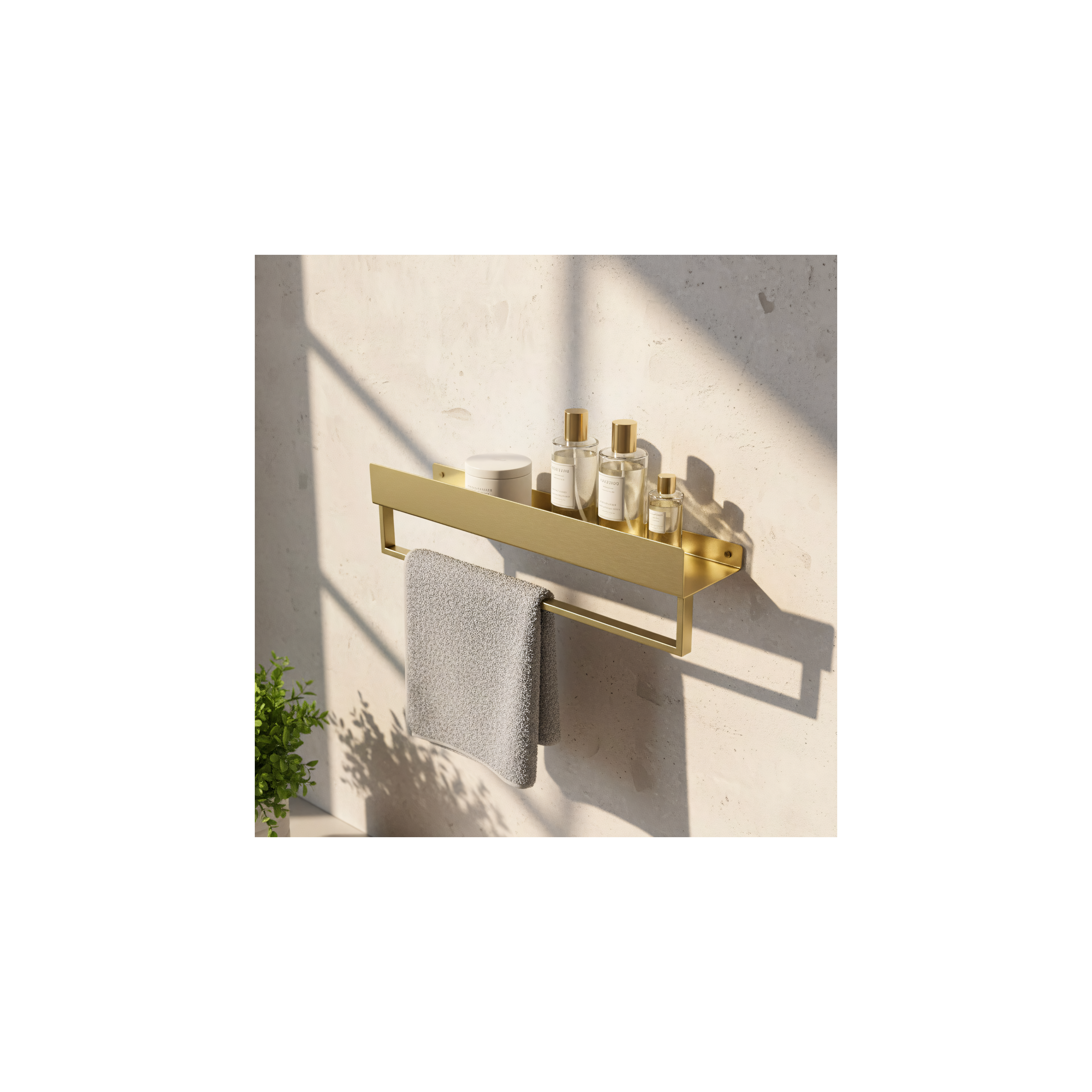 Bathroom shelf SF01 45cm gold brush
