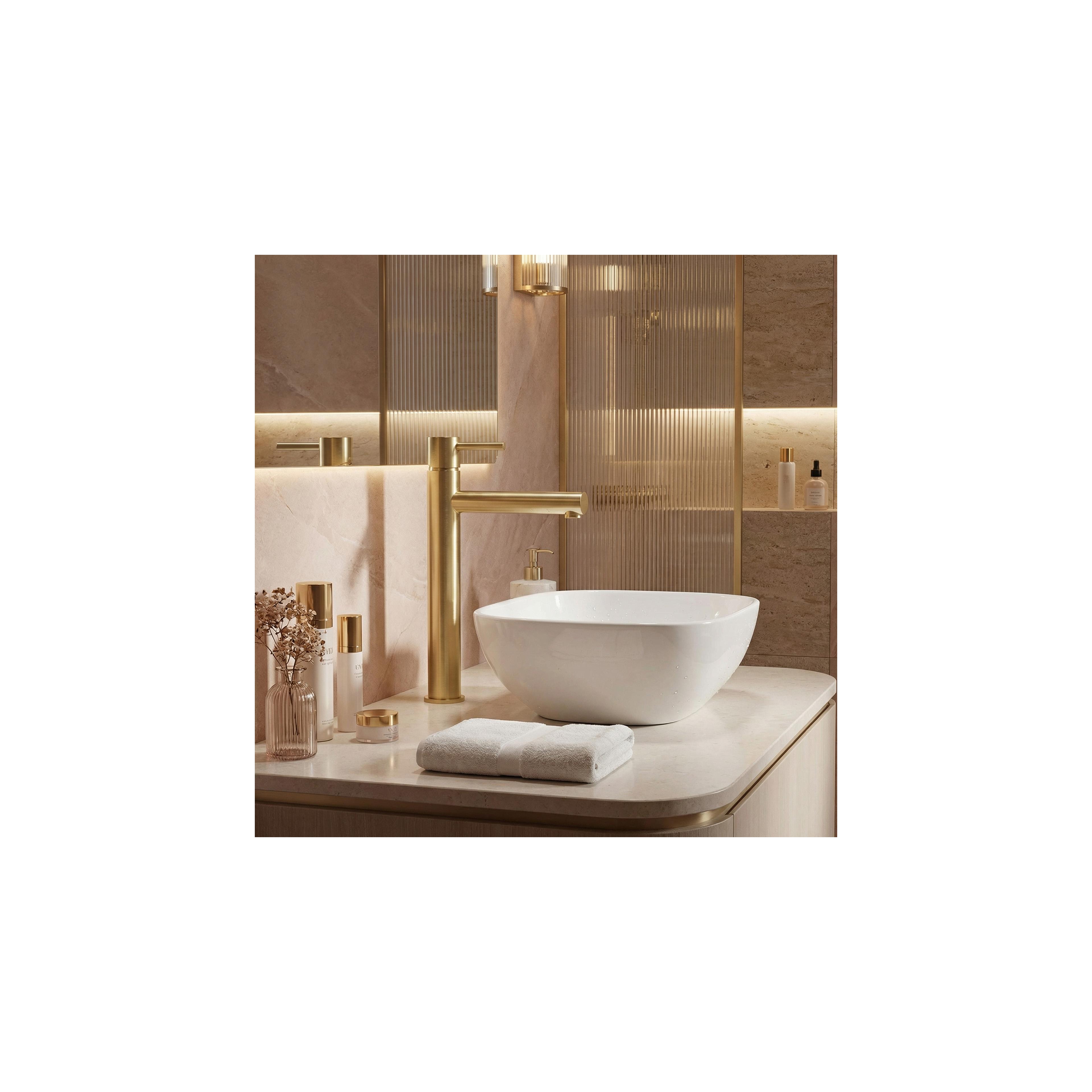 Robinet de lavabo Rea Tess Brush Gold High