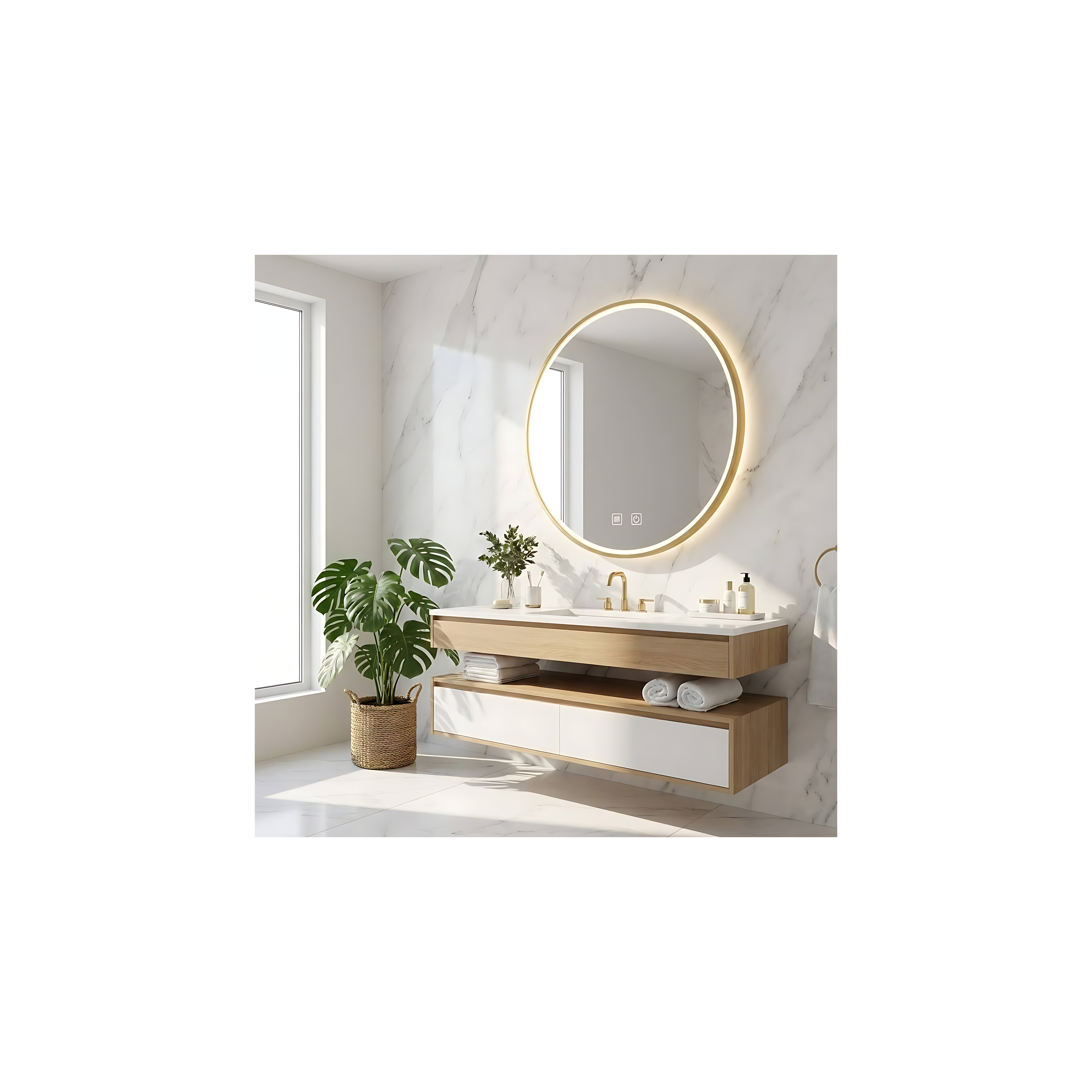 Miroir LED 100cm MMJ GOLD BRUSHED