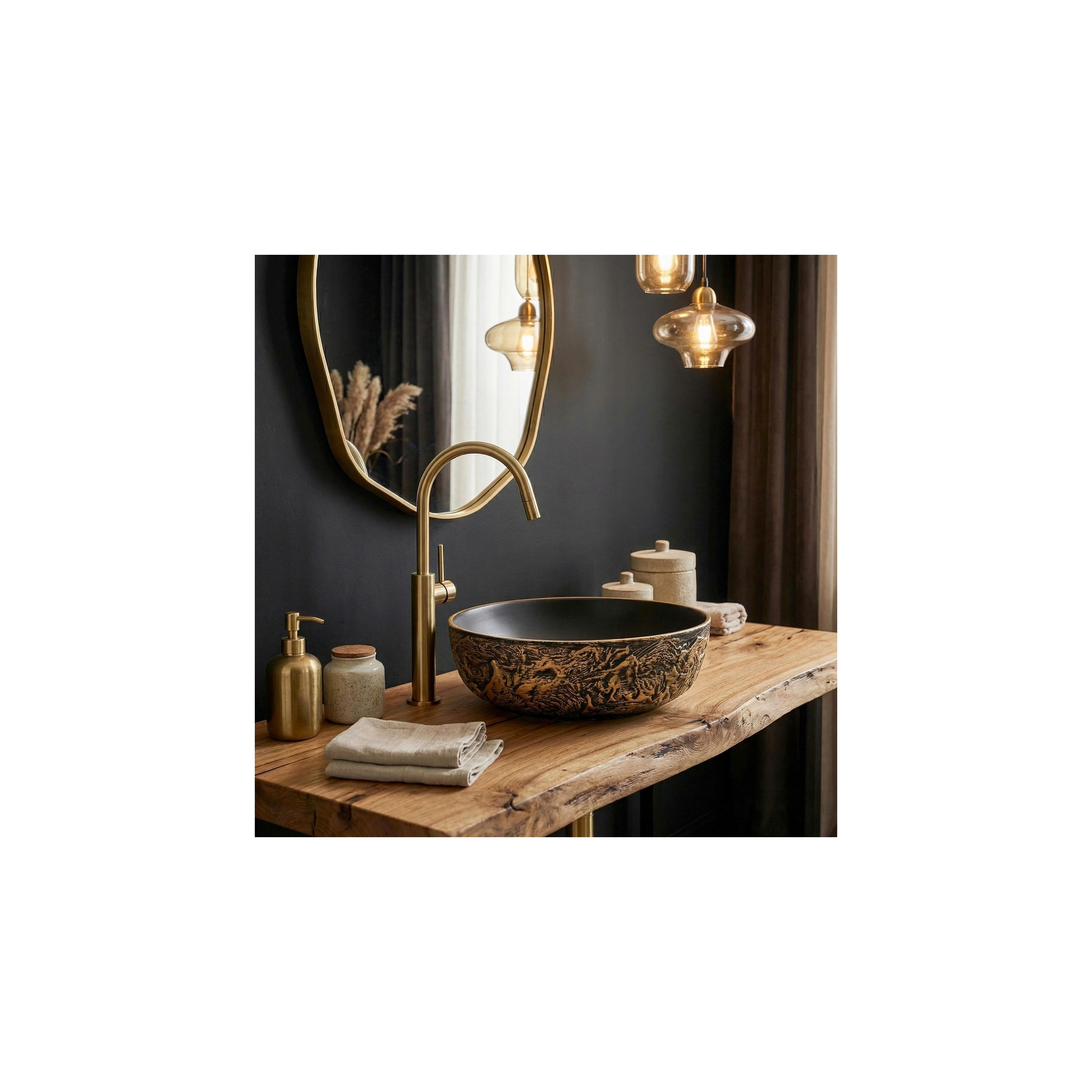Countertop washbasin Rea Babilon Gold