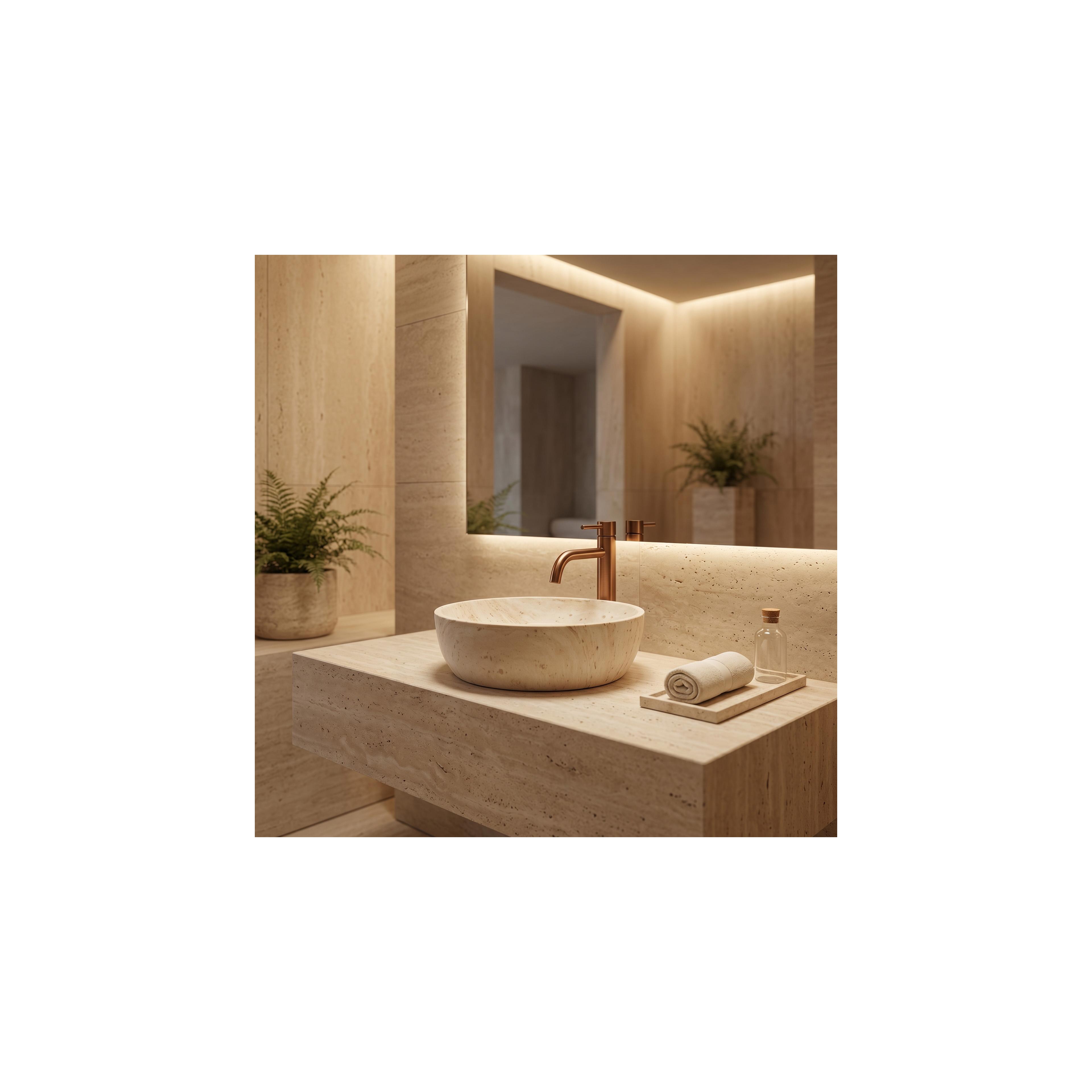 Vasque à poser Rea Amelia Travertine Classic 48