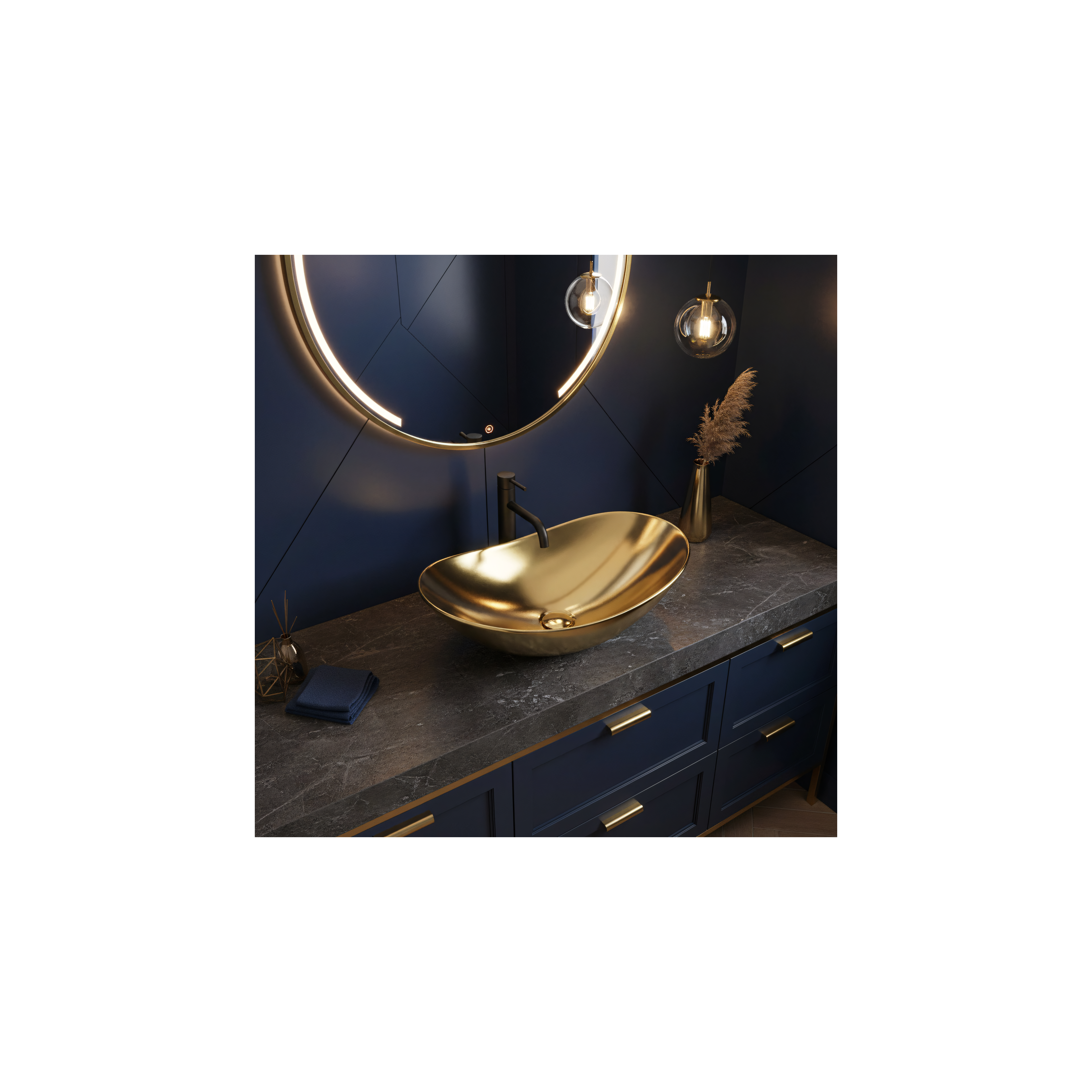 Умивальник на стільницю Rea Royal Gold