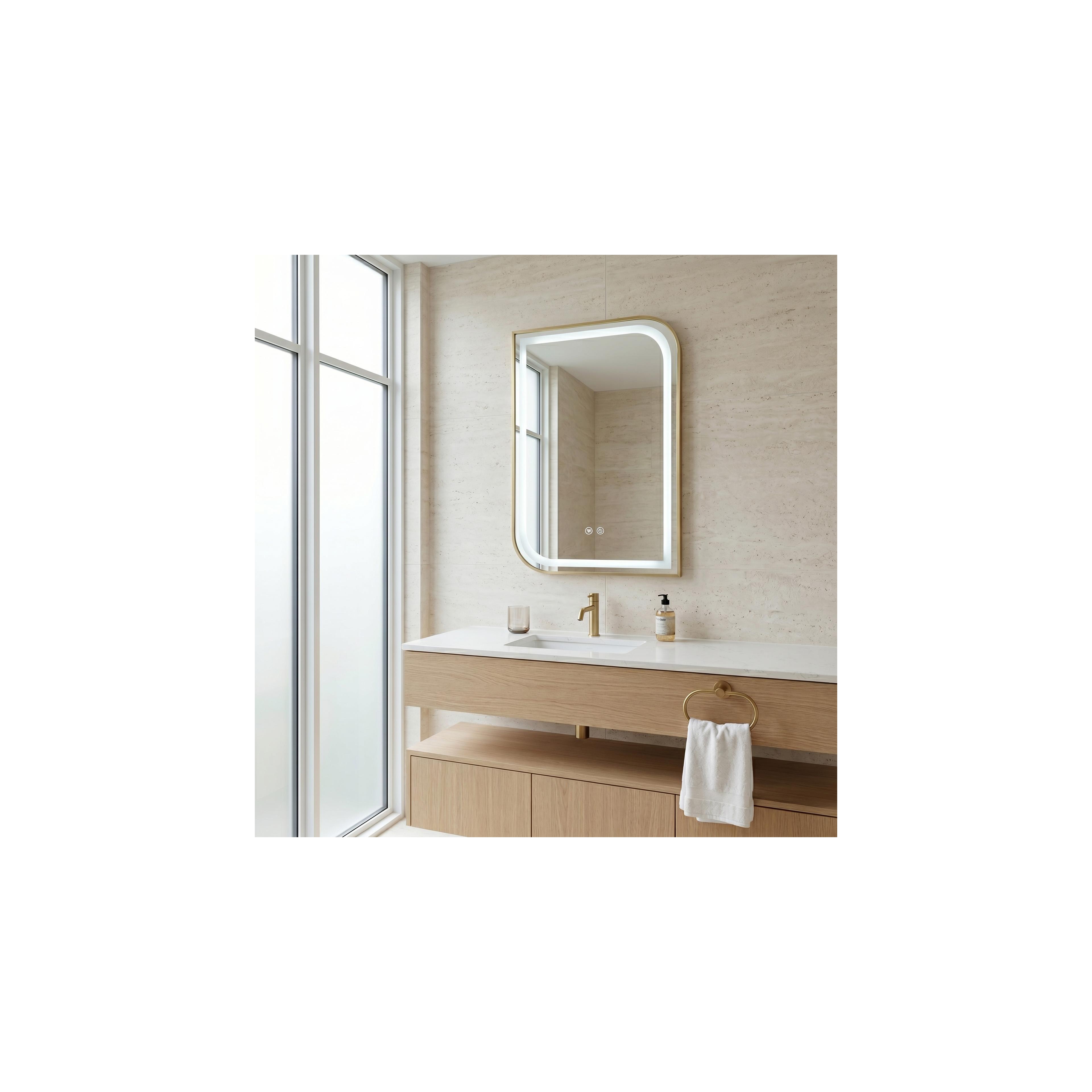 Zrkadlo LED ZONE 70X50 BRUSH GOLD