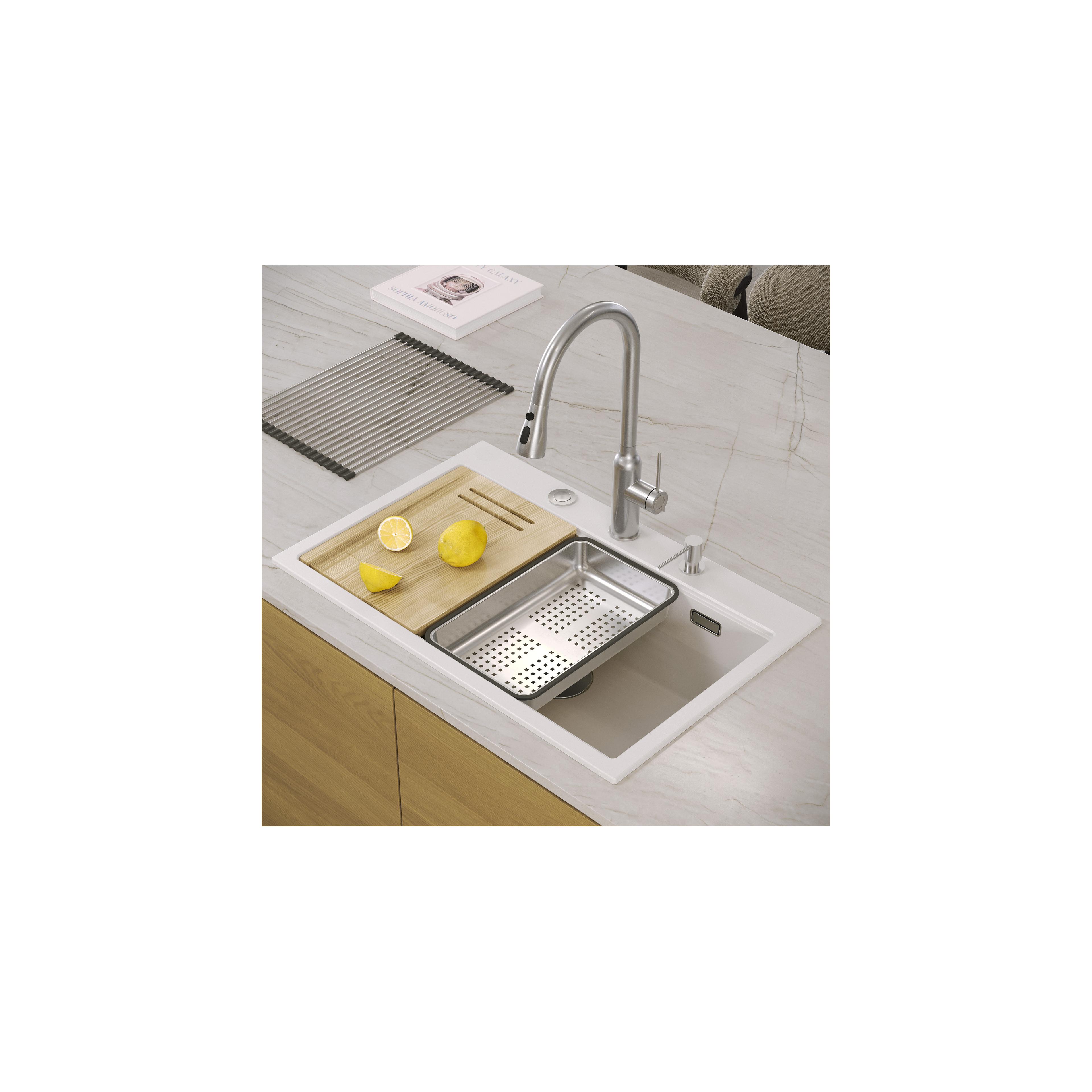 гранітна мийка MARC 110 WORKSTATION White