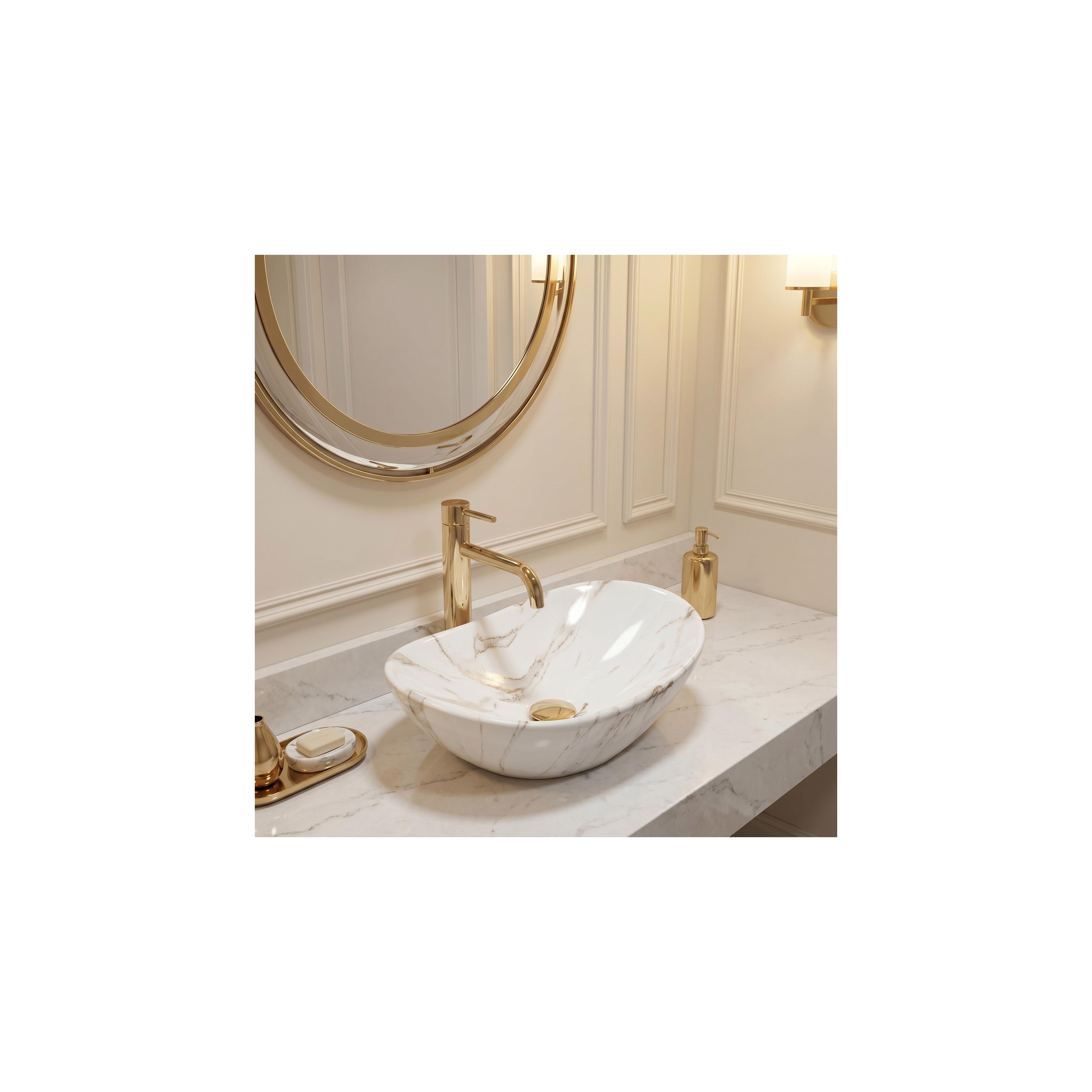 Γυαλιστερός νιπτήρας REA Royal Mini Aiax Μ 48 x Π 30,5 x Υ 14,5 cm