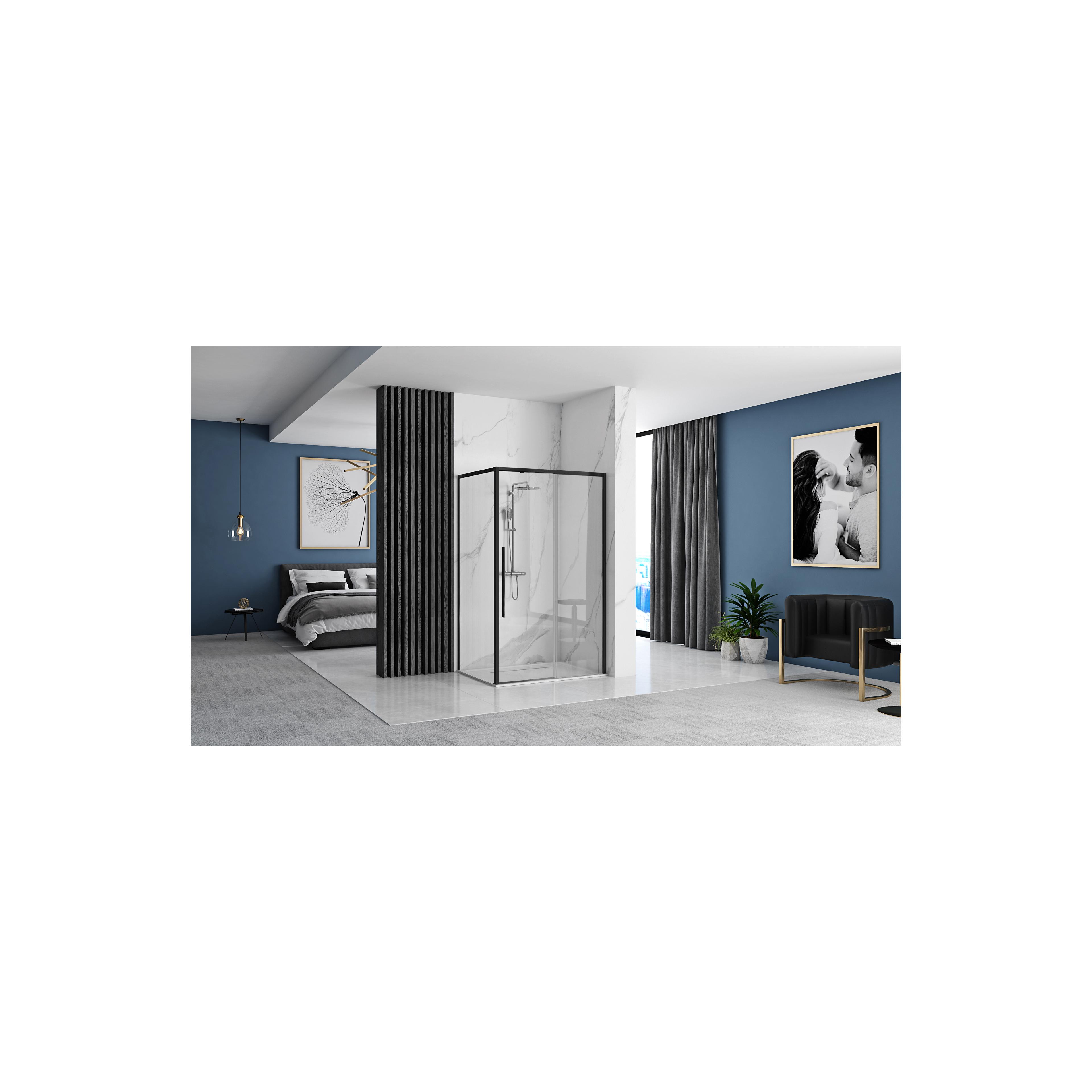 Cabine de douche SOLAR BLACK MAT 90x90