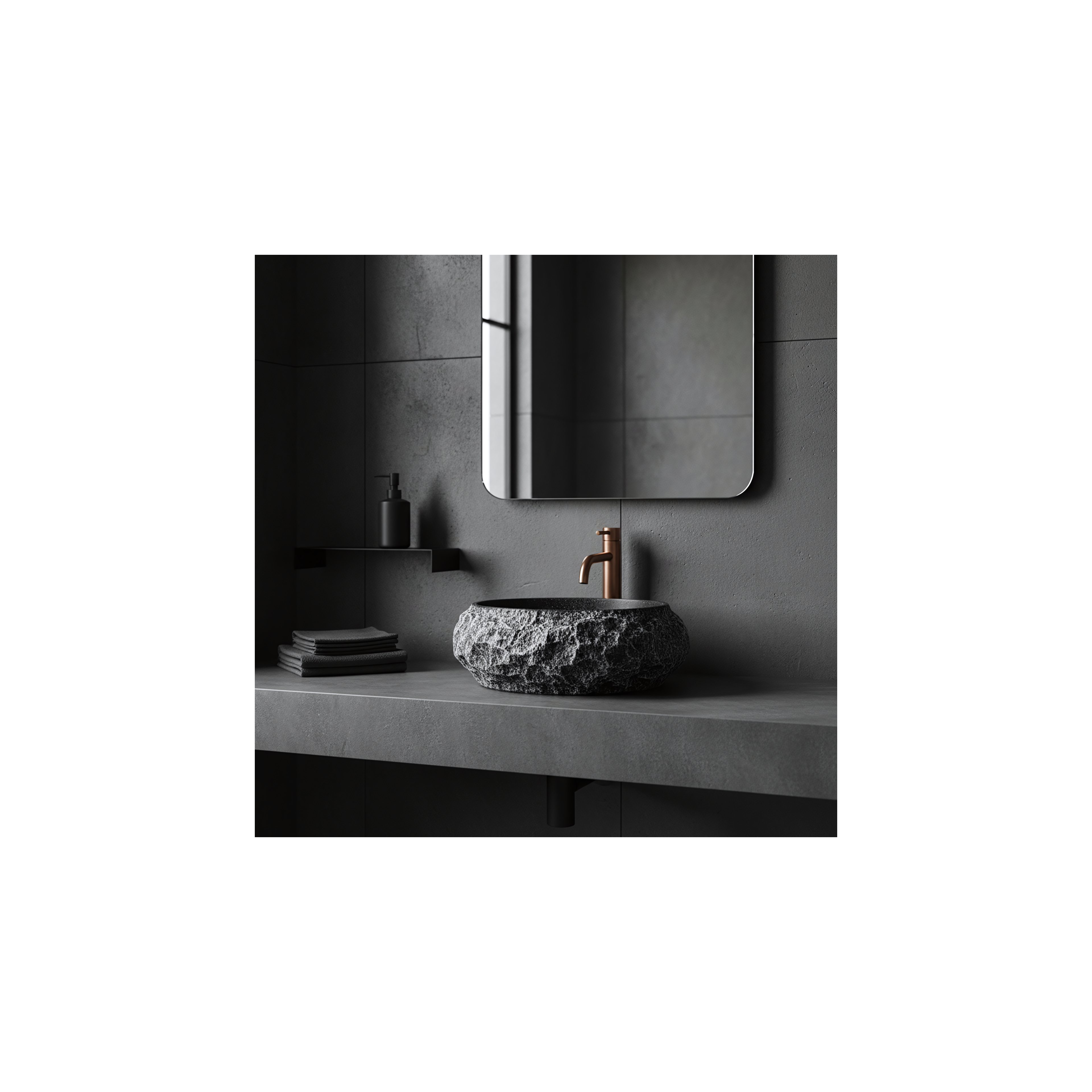 Countertop Basin Rea Mika Gabro Black