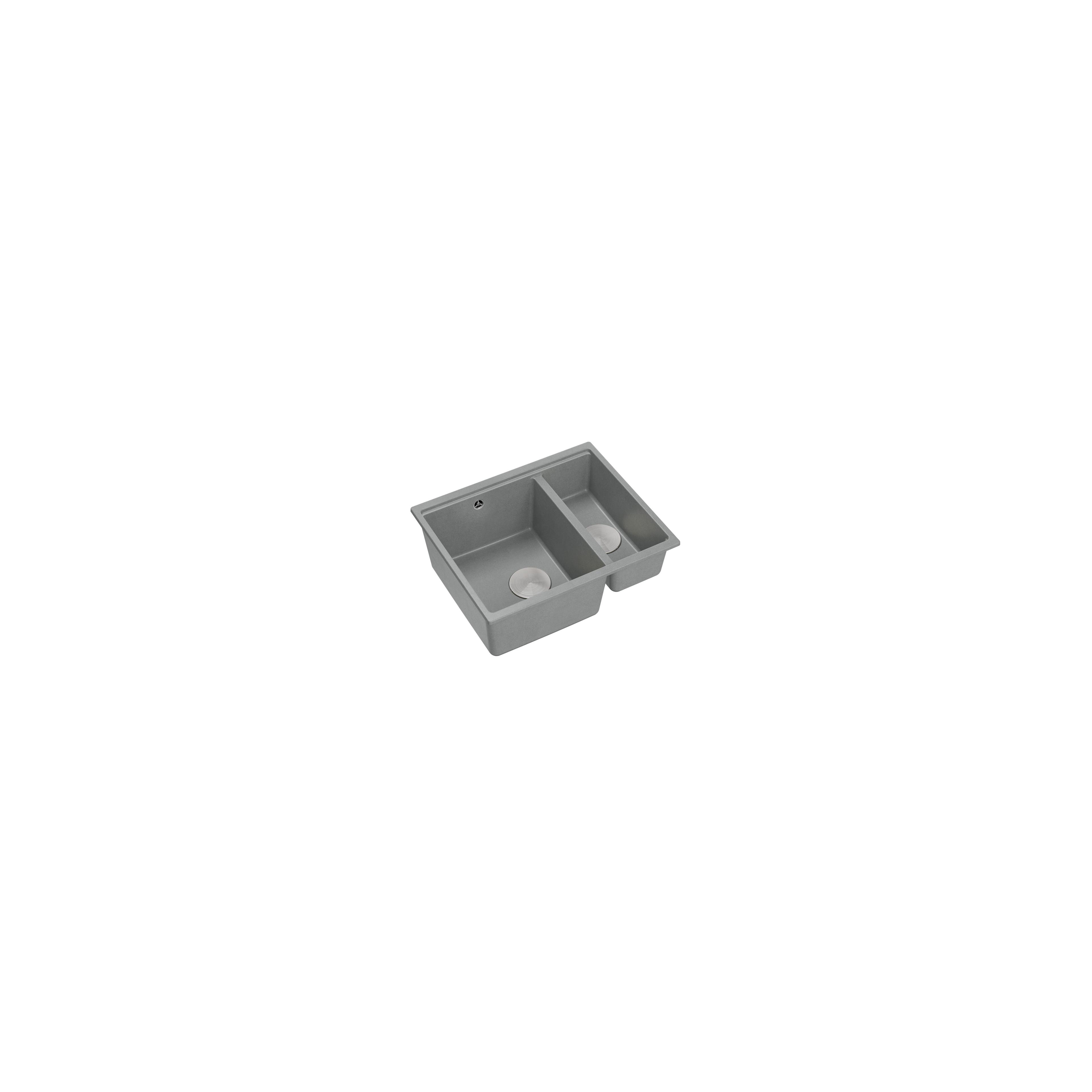 granitový drez Logan 150 Grey Metallic