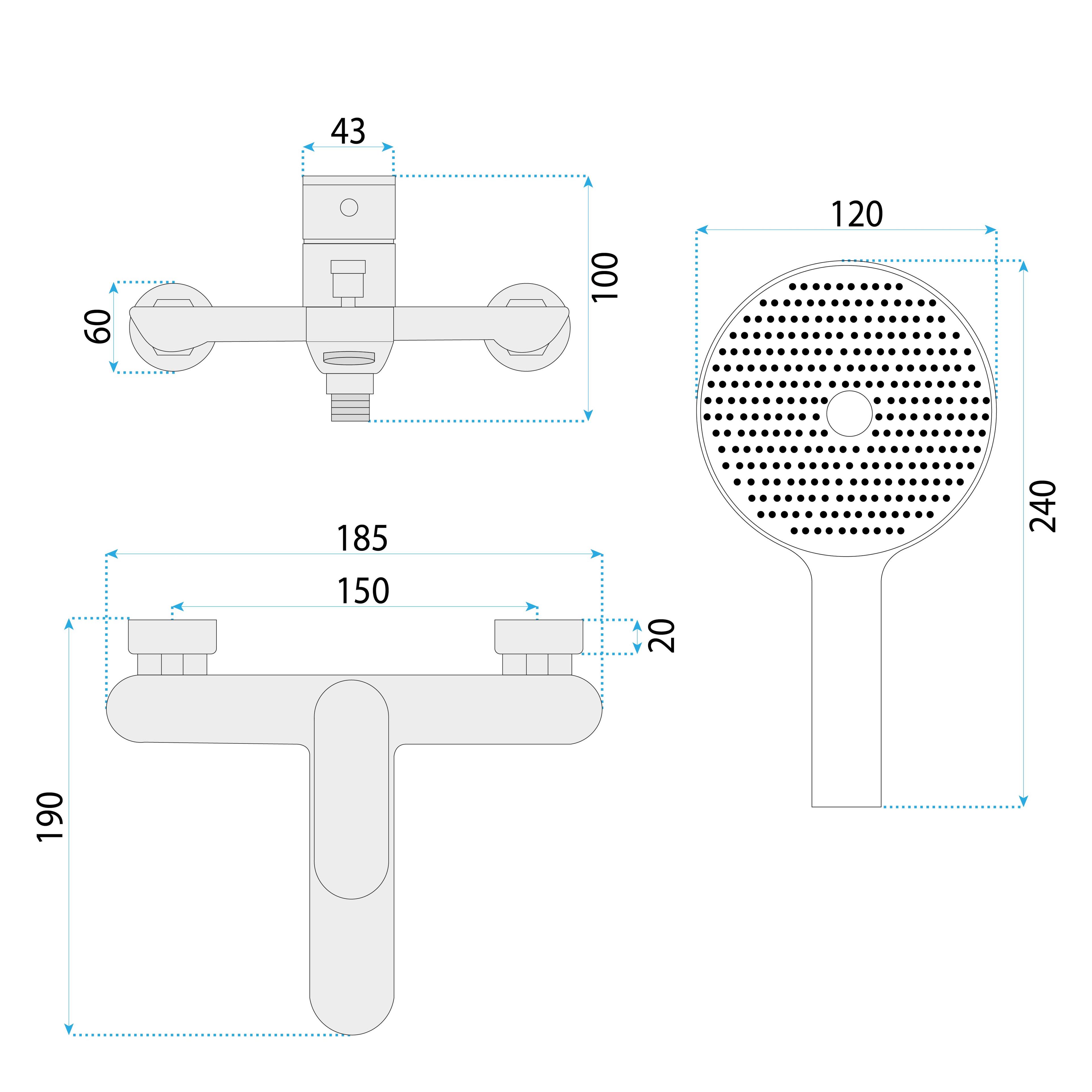 Bath faucet REA DROP Brush Gold