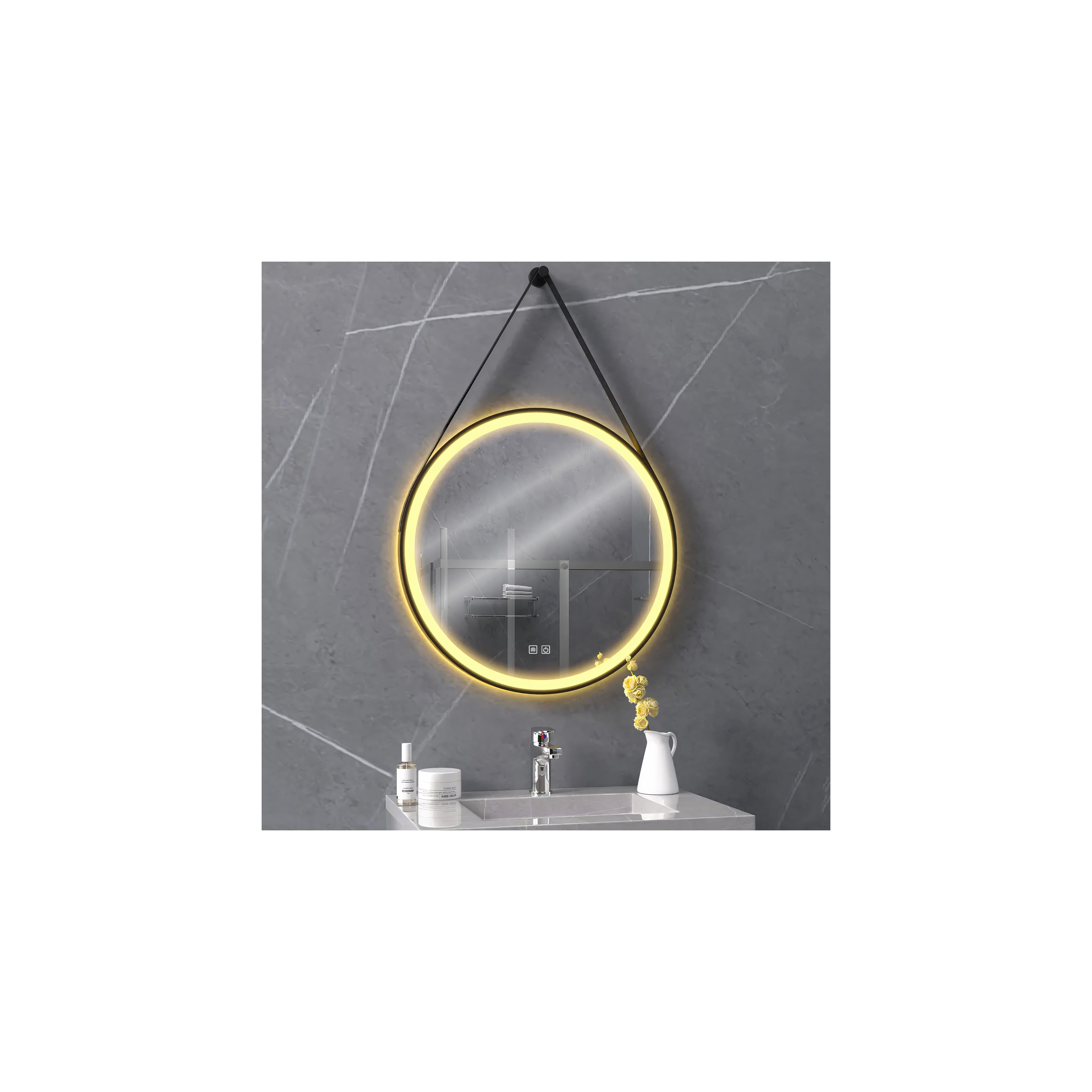 Round LED Mirror Hanging on Strap 70 cm 104