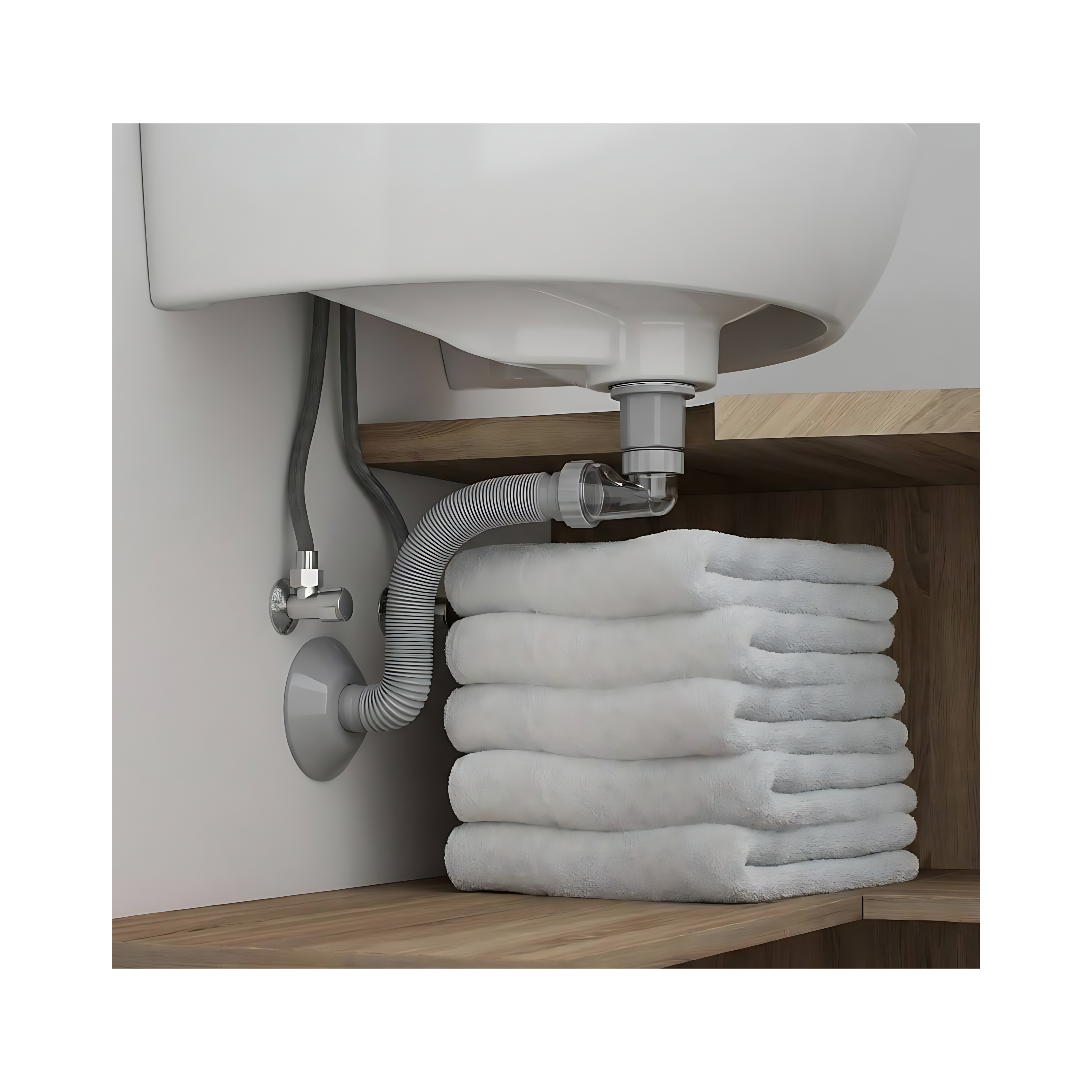Washbasin siphon with click-clack drain REA Flow Chrome