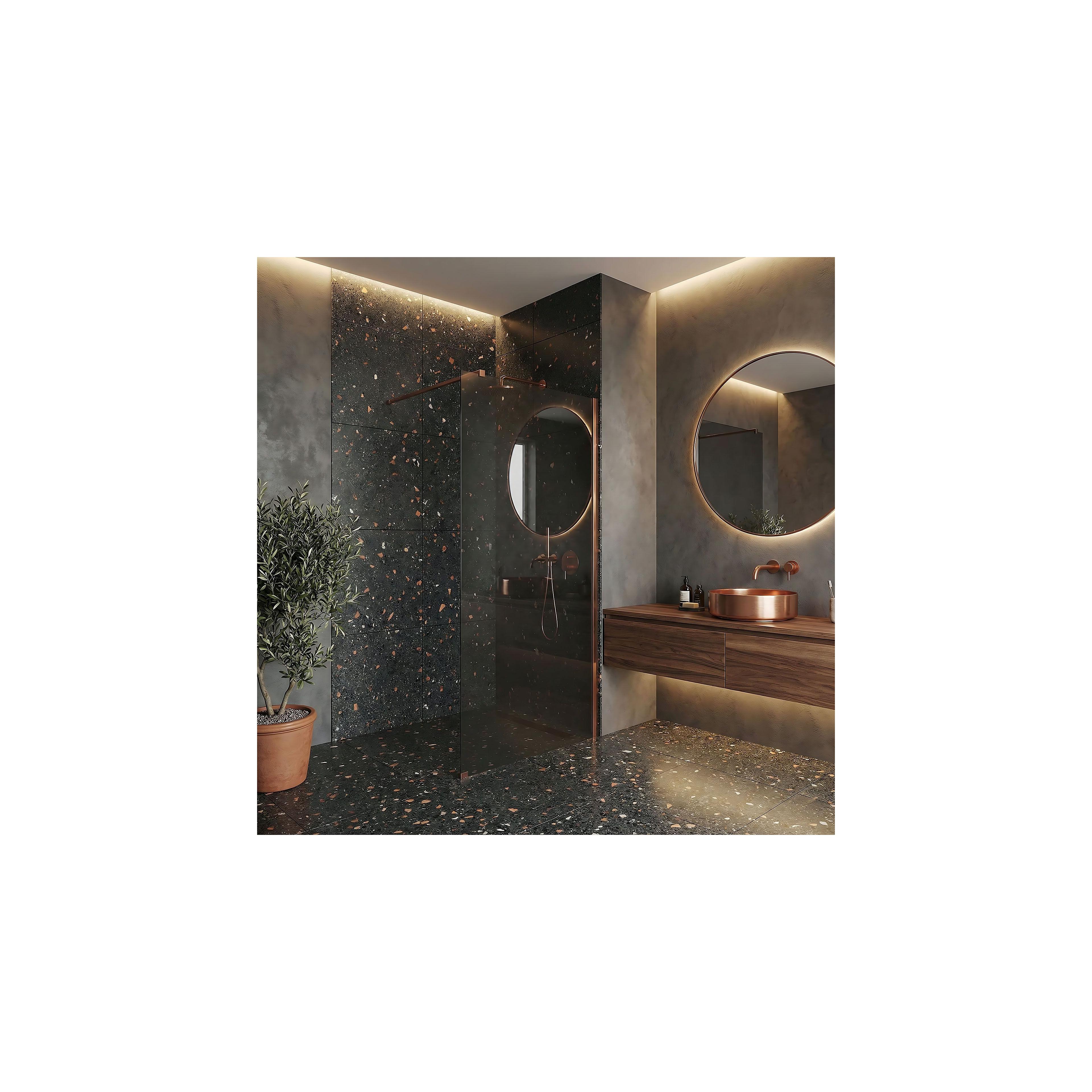 Paroi de douche Rea Flexi Grey / Brush Copper 110