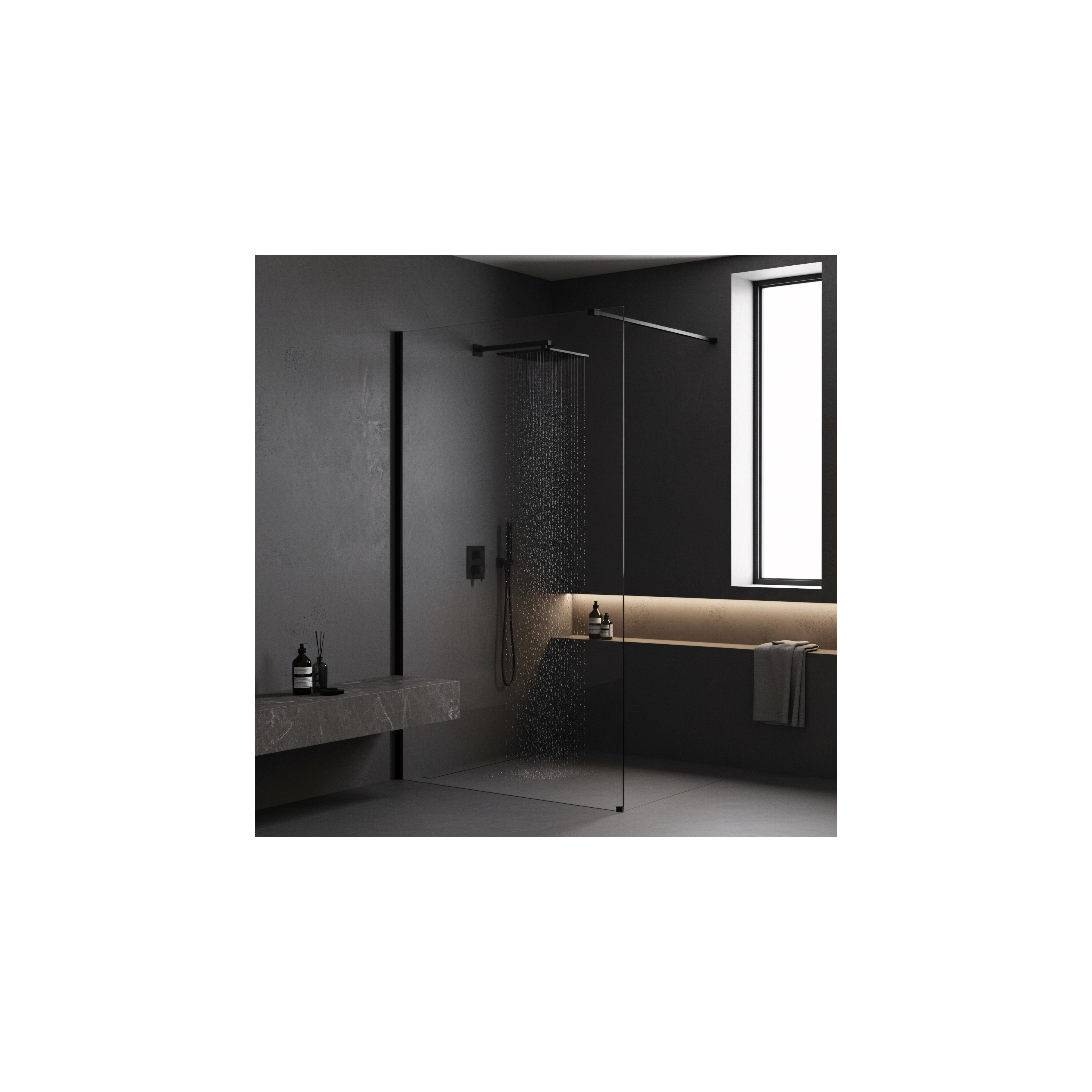 Kabina prysznicowa Walk-In Rea Flexi Transparent / Black 120