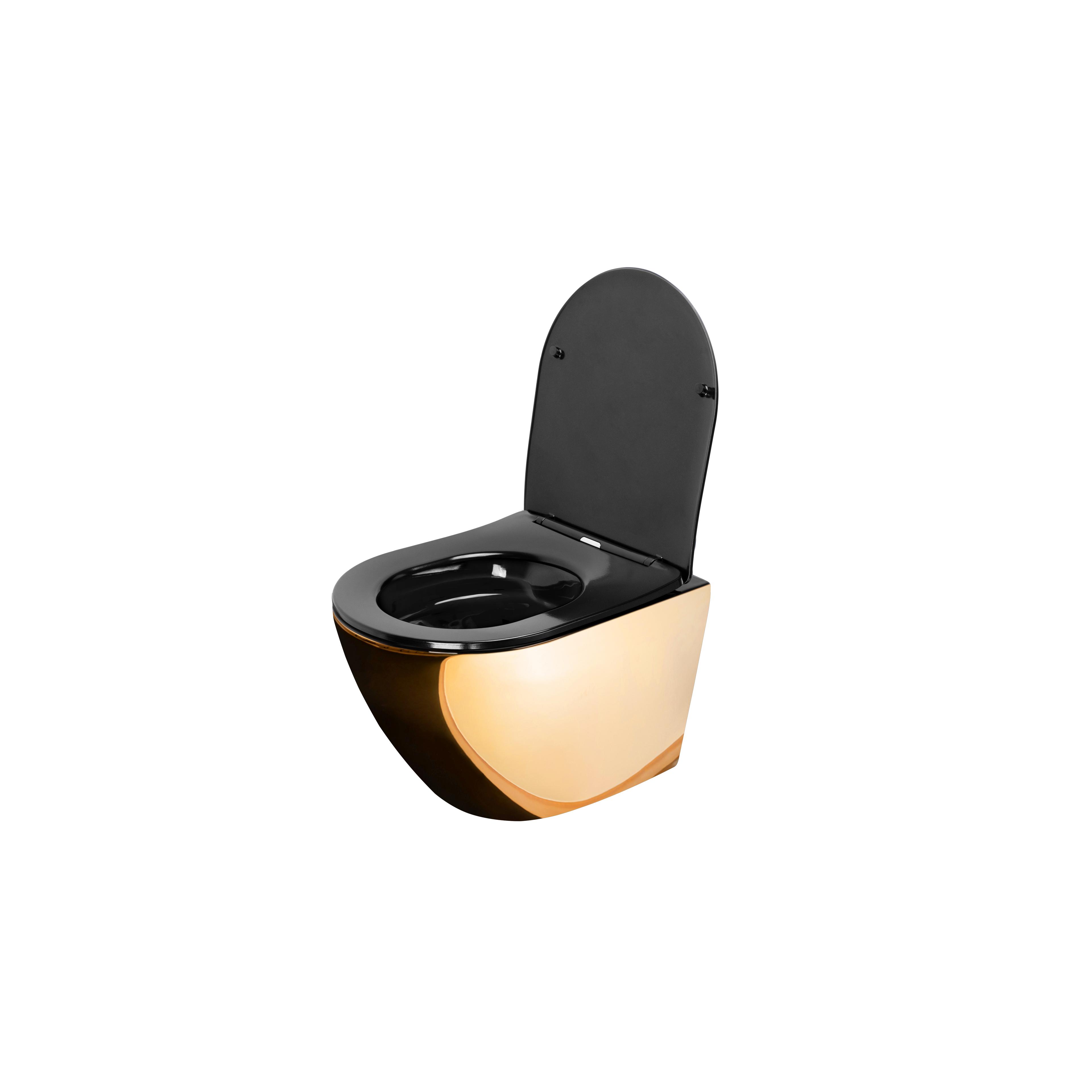 Viseća WC ŠKOLJA Carlo Mini Flat Gold/Black