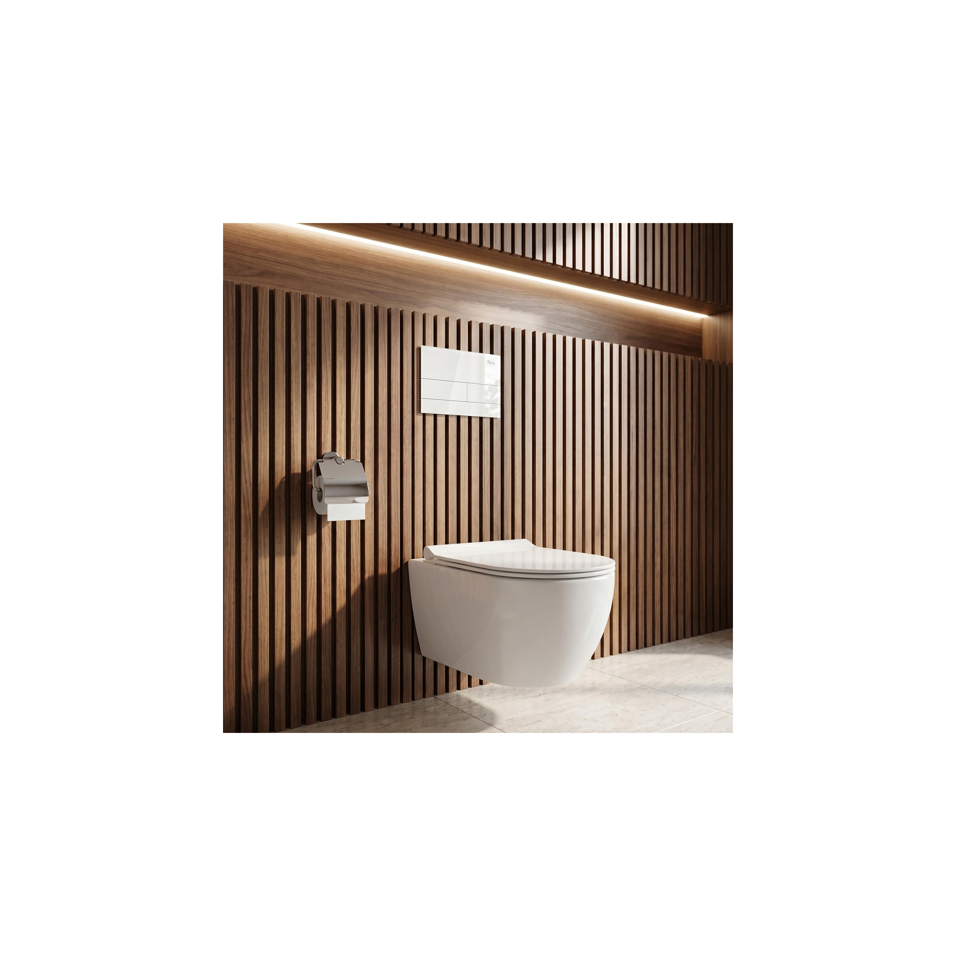 Unterputz-WC-Gestell Set Slim 024N mit T White Glass Drückerplatte