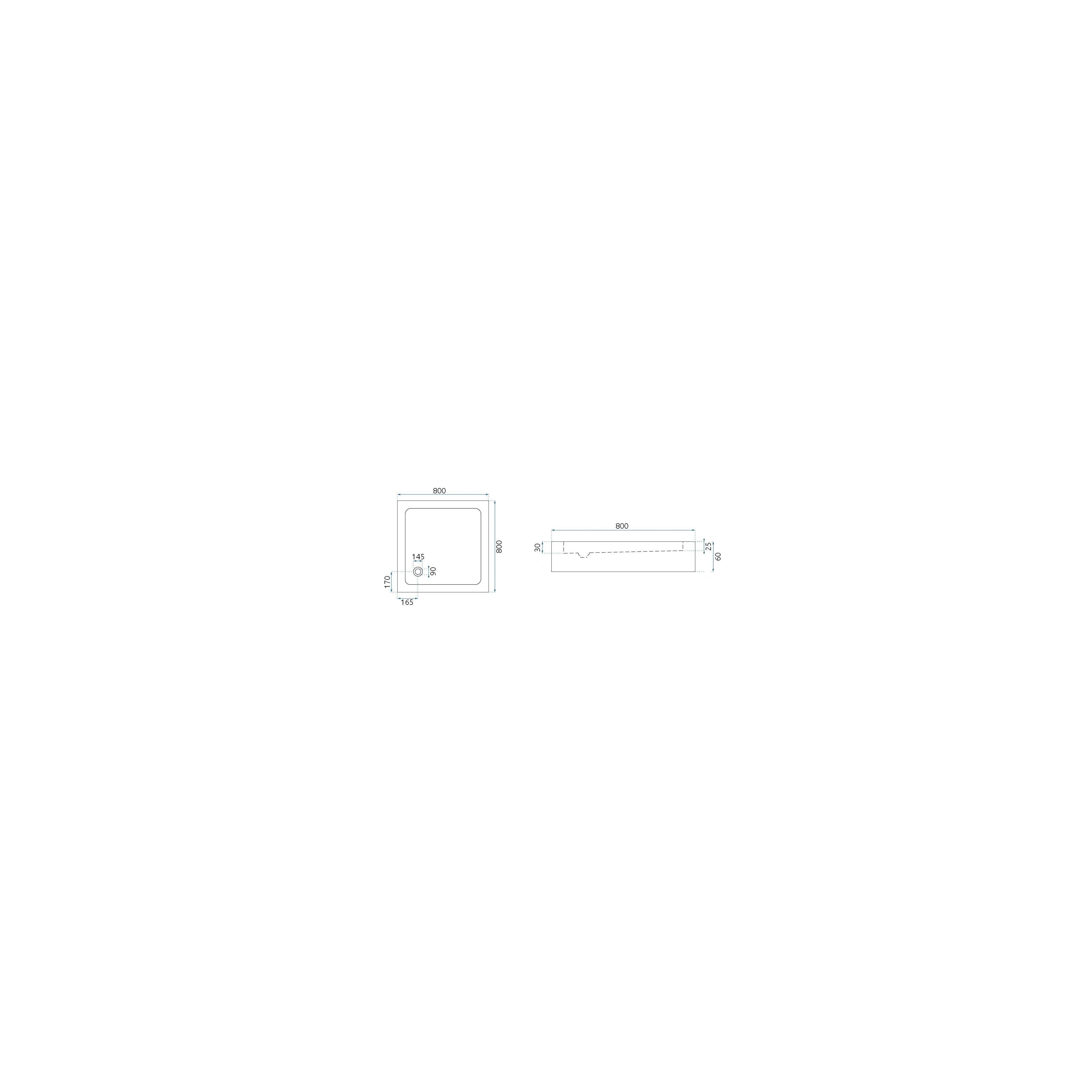 Cabine de douche Rea City 80x100  Brush Copper