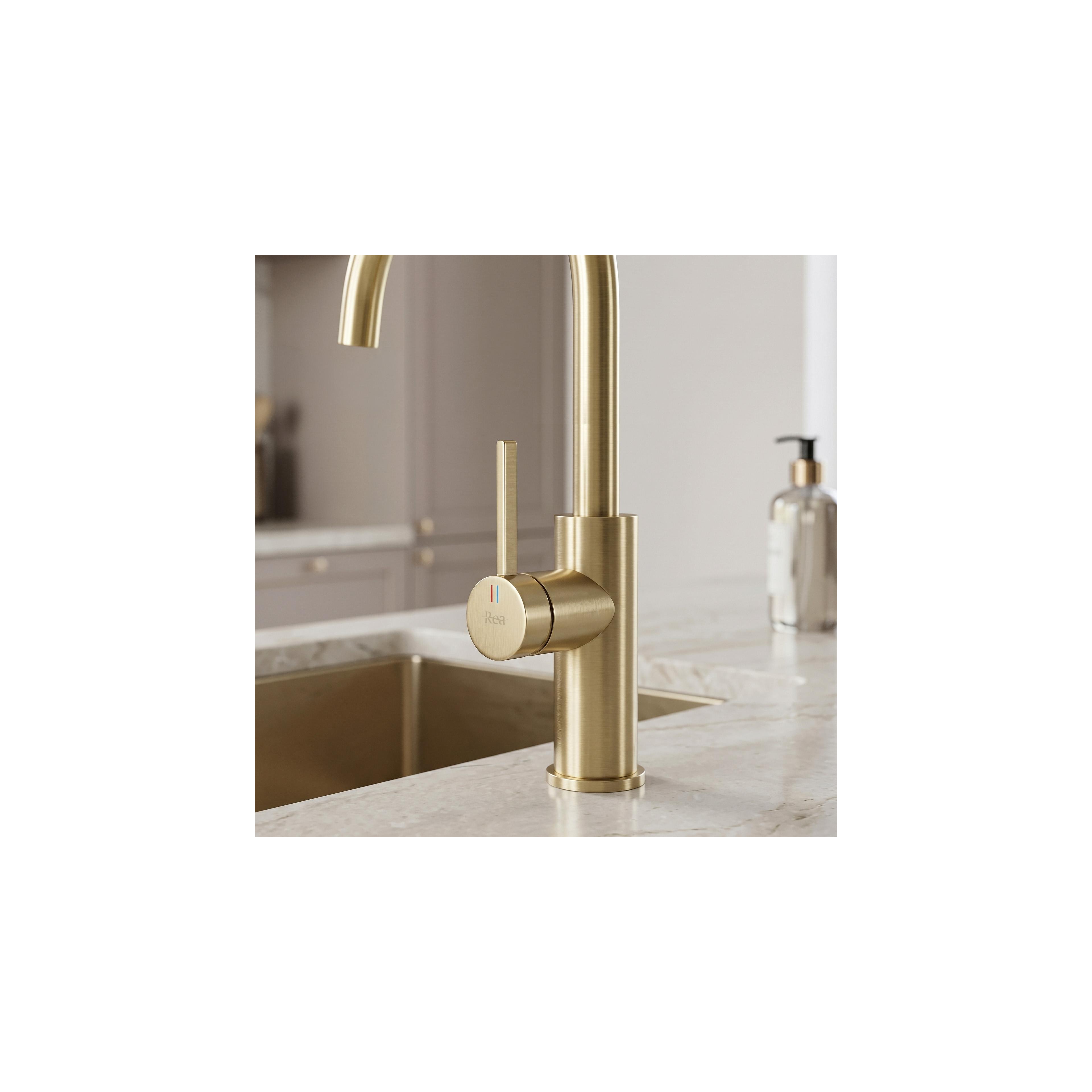 Kitchen faucet REA Rivo Brush Gold