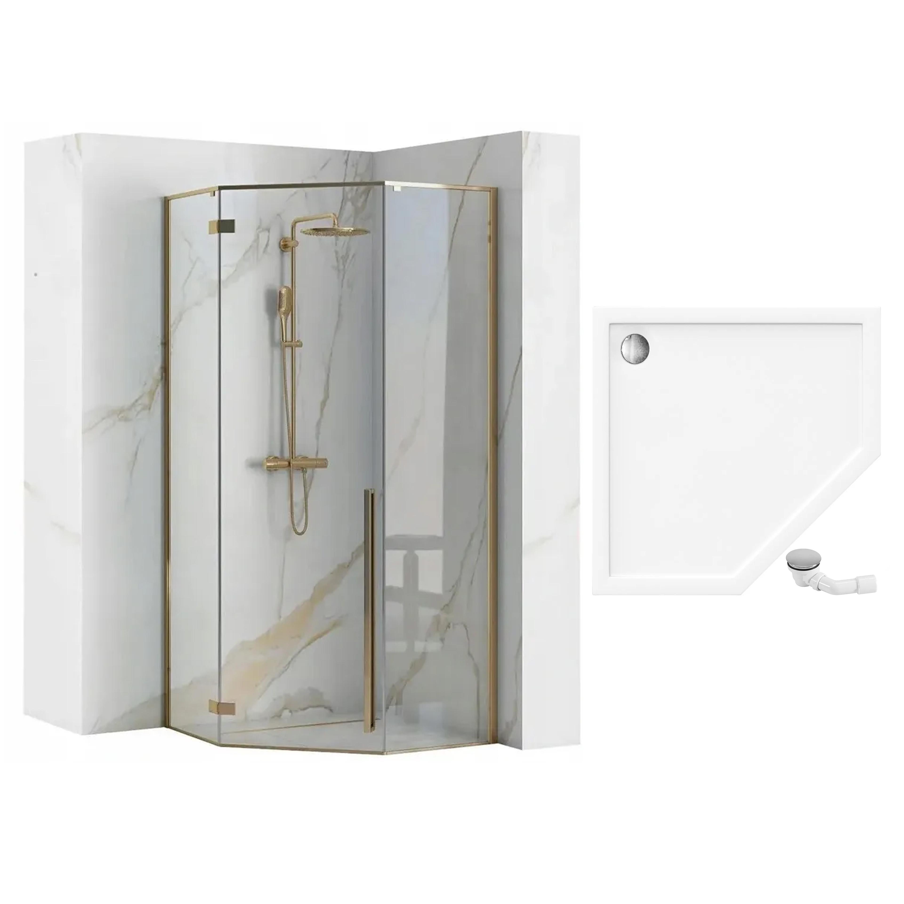 Cabina de dus DIAMOND GOLD  90x90 cm