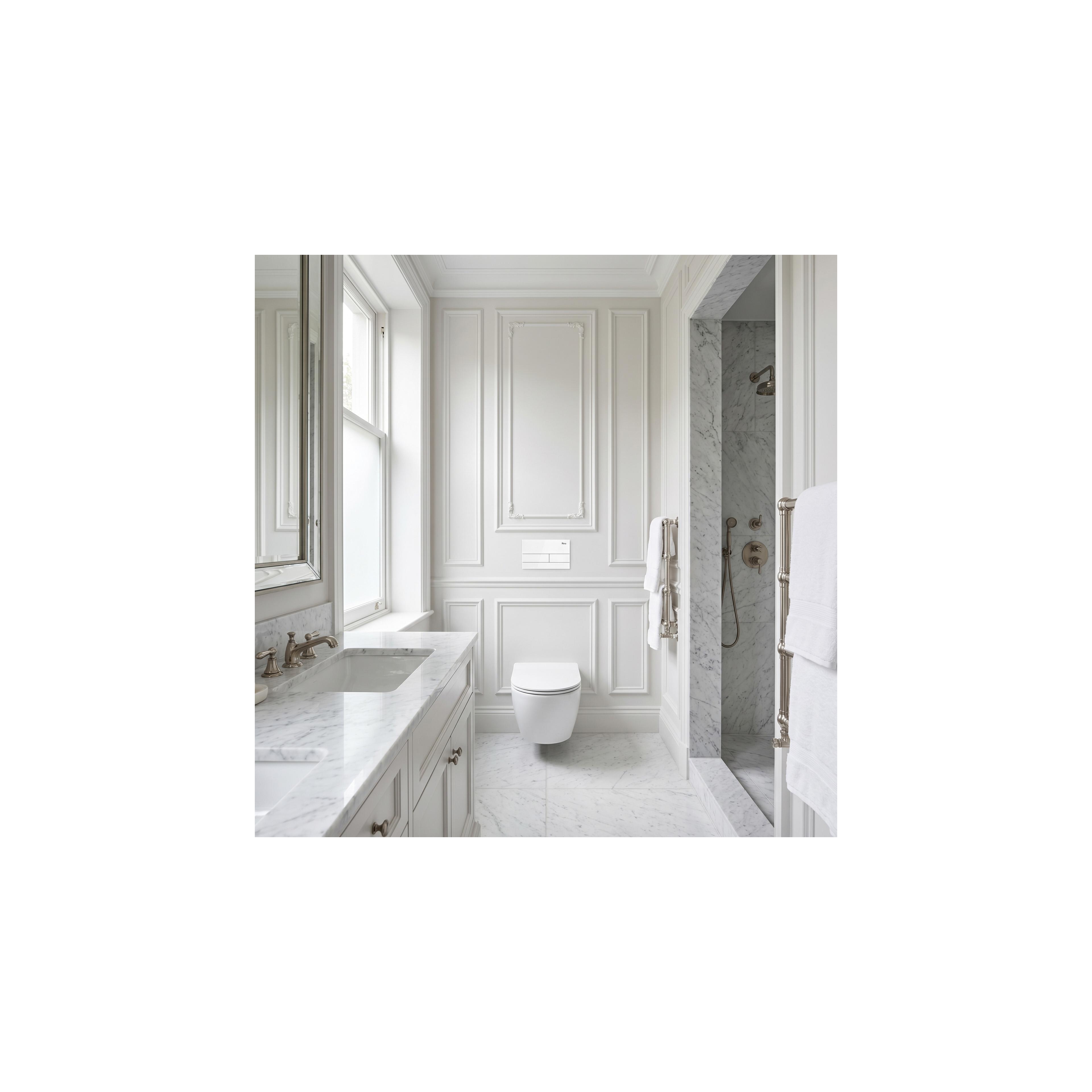 Unterputz-WC-Gestell Set Slim 024N mit T White Glass Drückerplatte