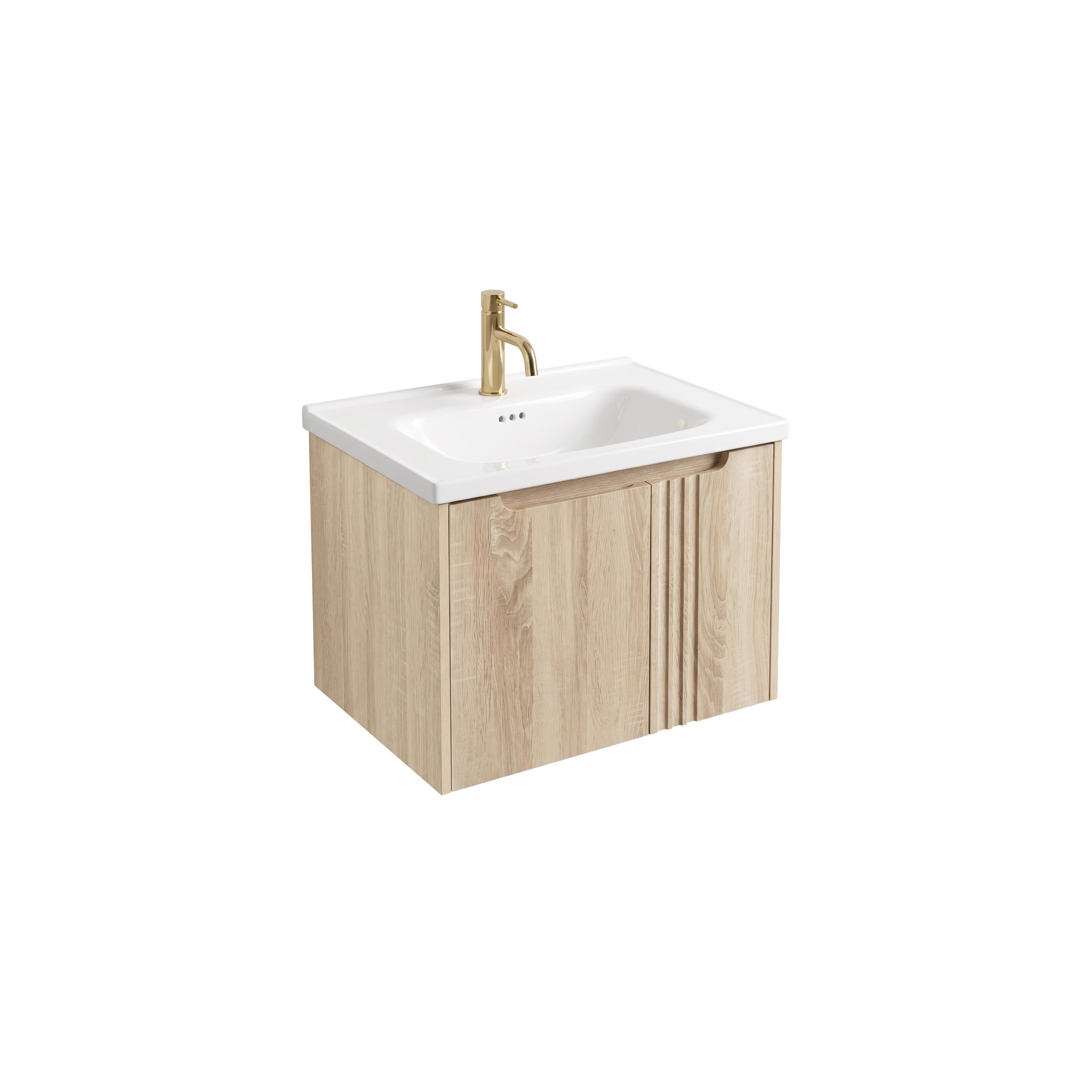 Kupatilski ormarić sa umivaonikom Rea Rivo DB86-60L-3 Light 60cm