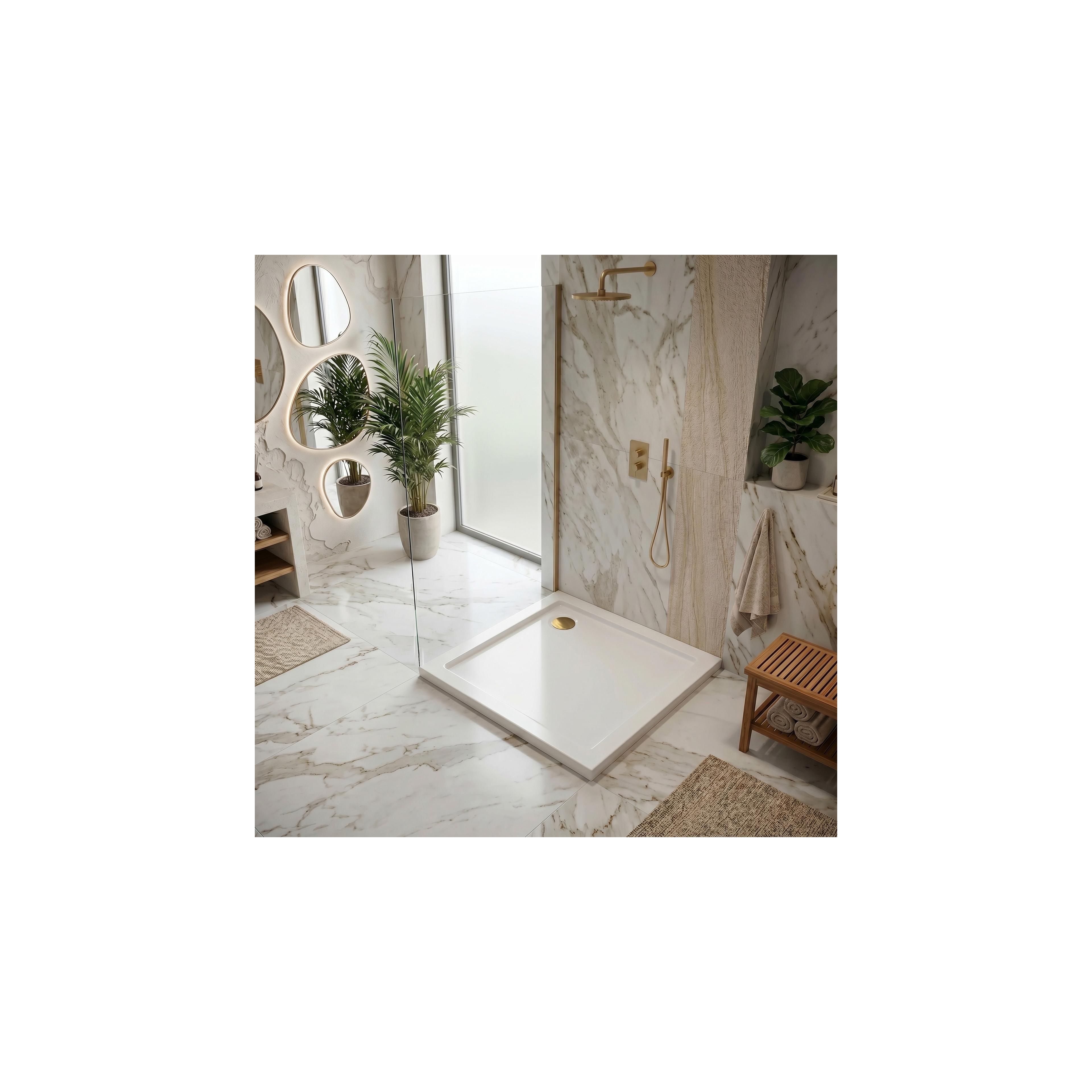 shower tray Rea Belmond White 80x80 Brush Gold